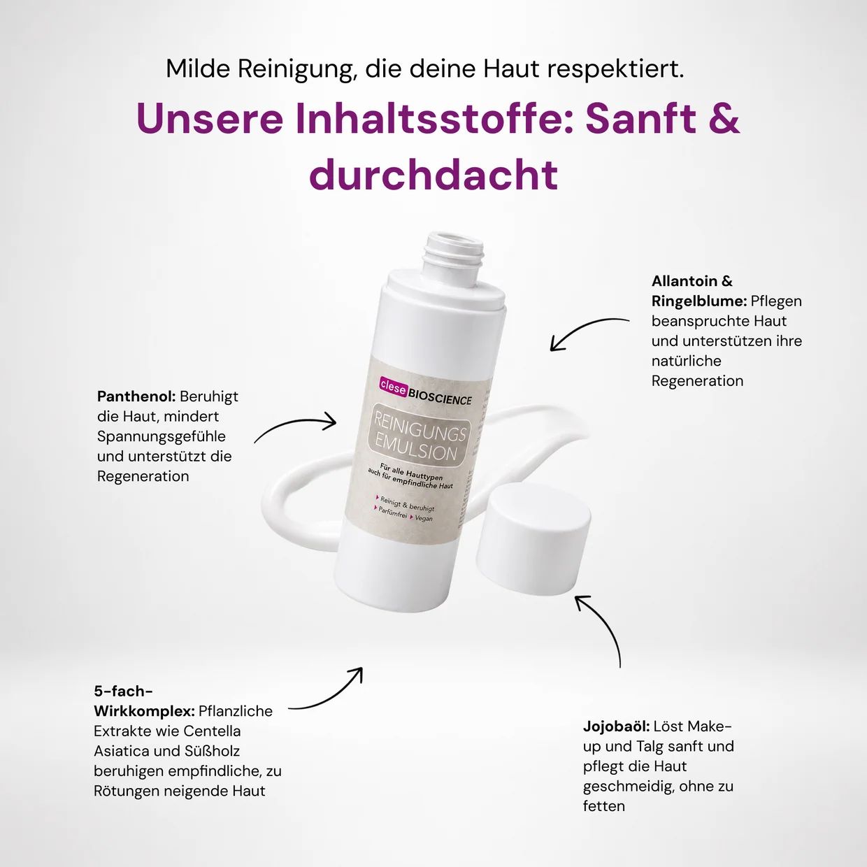 Reinigungsemulsion für empfindliche Haut