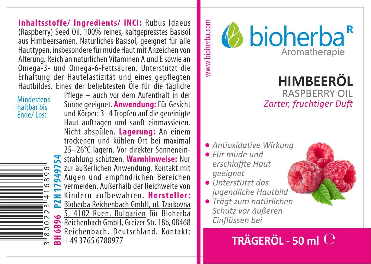 Bioherba Himbeeröl Rubus Idaeus Trägeröl Raspberry seed oil