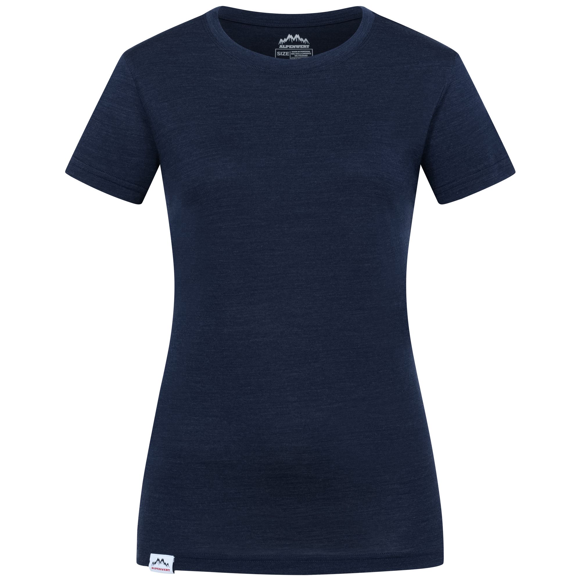 Alpenwert T-Shirt Damen Merino Navy Blau XS 31 St
