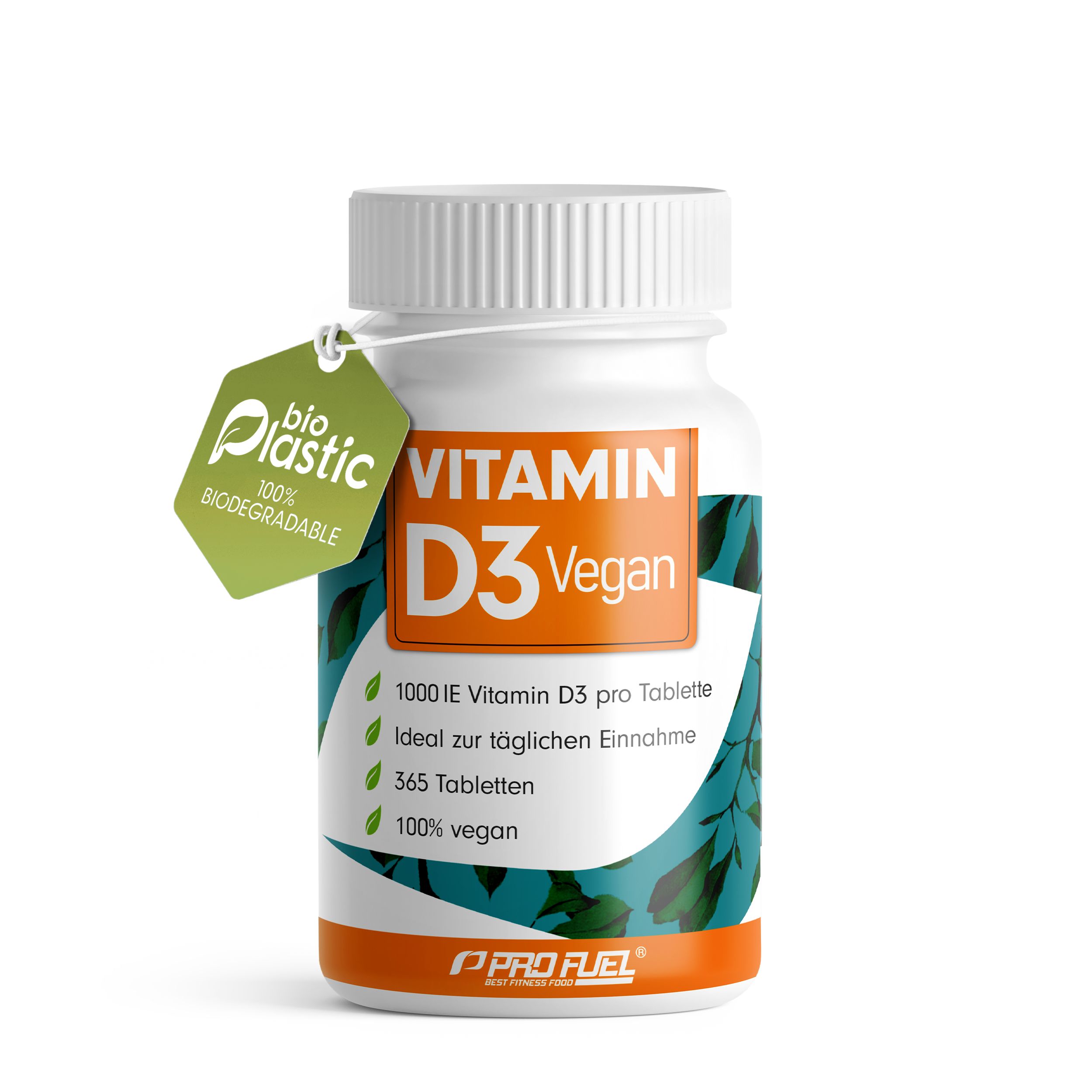 ProFuel - Vitamin D3 vegan 1000 IE | 365 Tabletten Rawd3® Premium-Rohstoff Jahresvorrat St