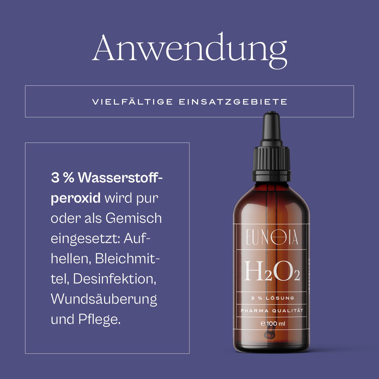 Eunoia Wasserstoffperoxid 3% - mit Pipette - hohe Reinheit