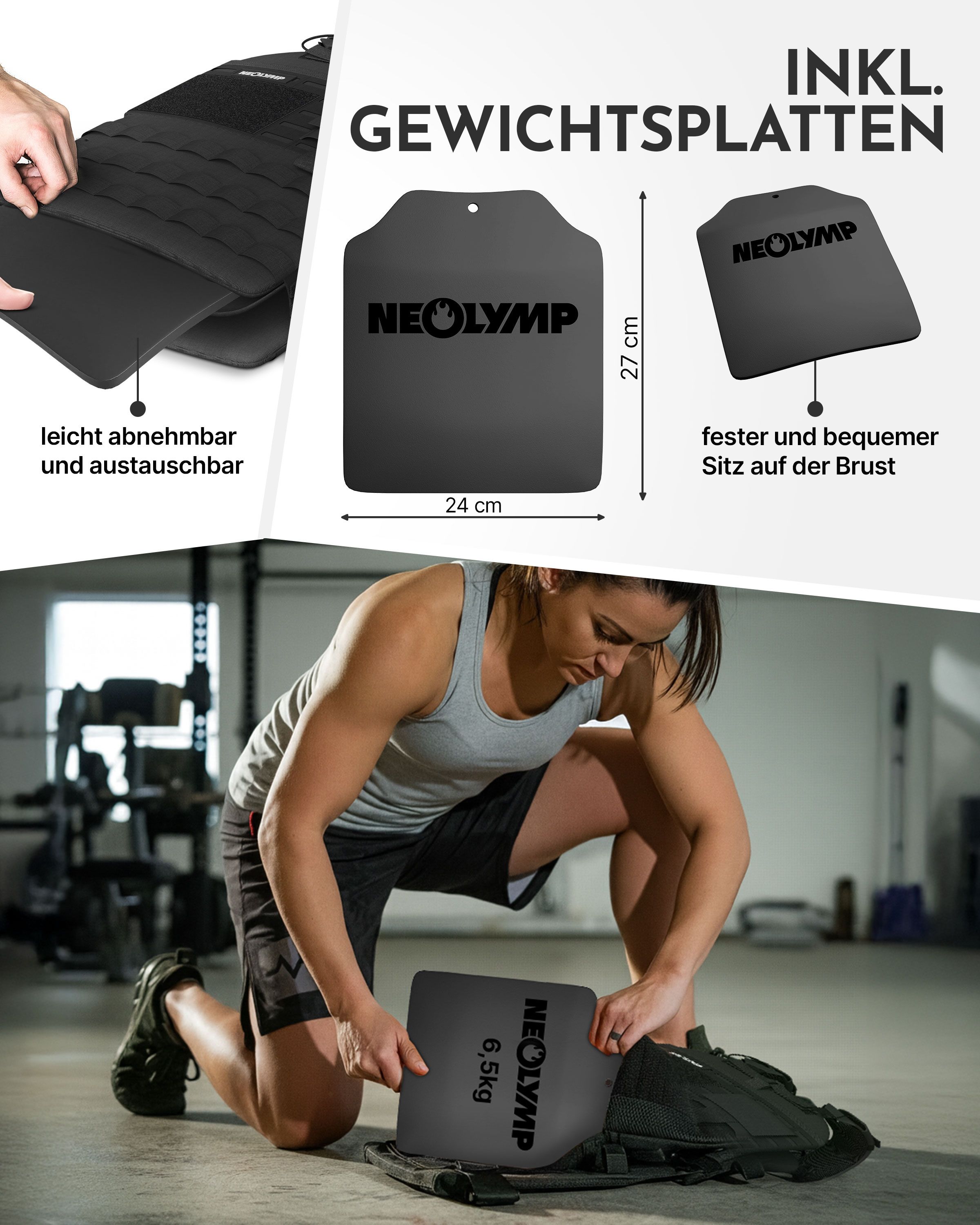 NEOLYMP Zusatzgewicht für Gewichtsweste 2 x 6,5 kg