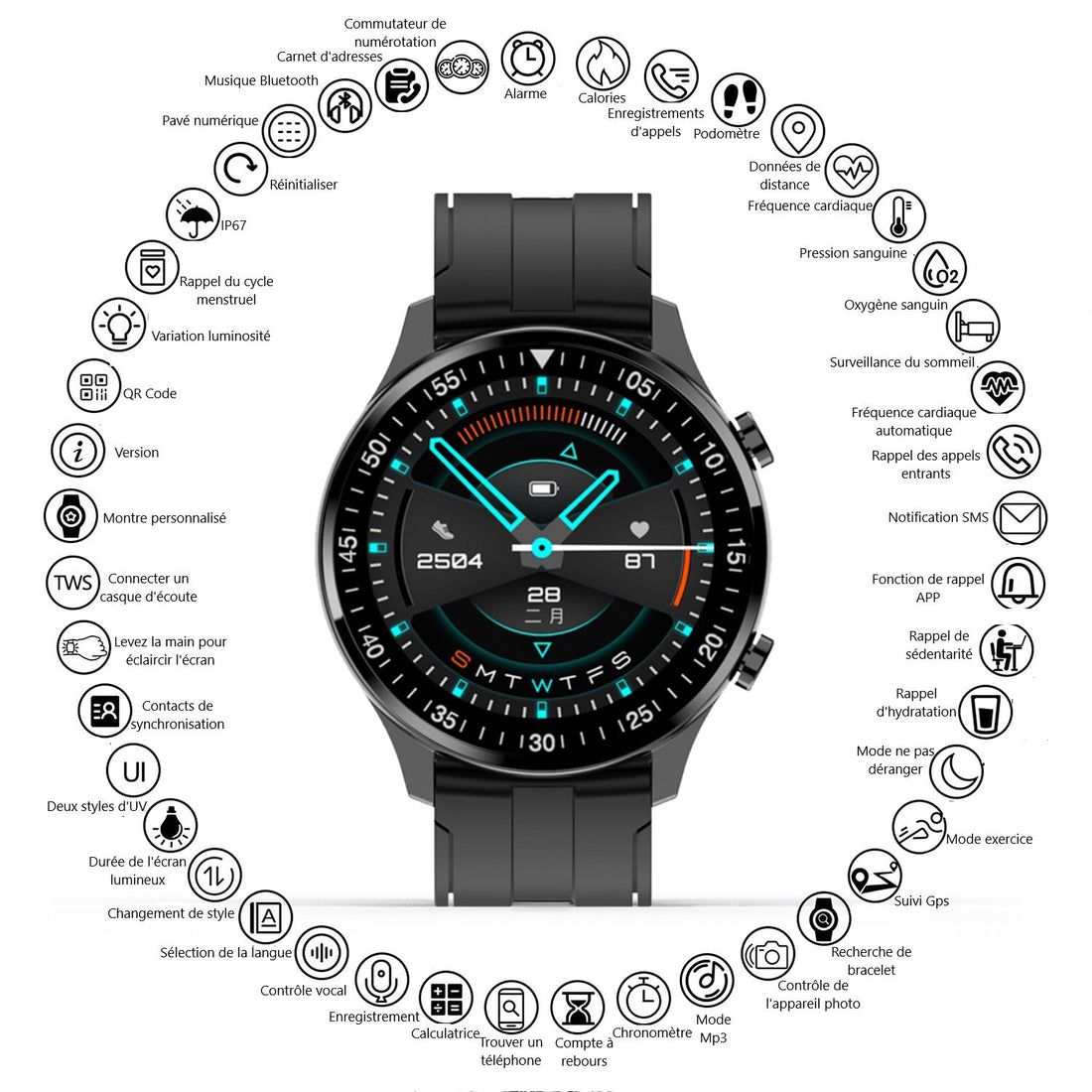 Platyne Multifunktionale Smartwatch