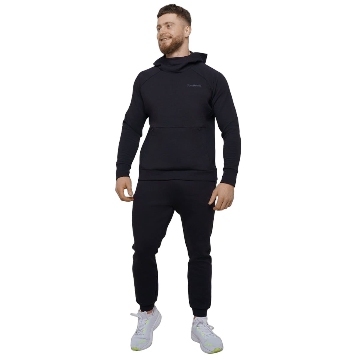 GymBeam Jogginghose Herren slim mit Kordelzug und Reißverschlusstaschen Onyx