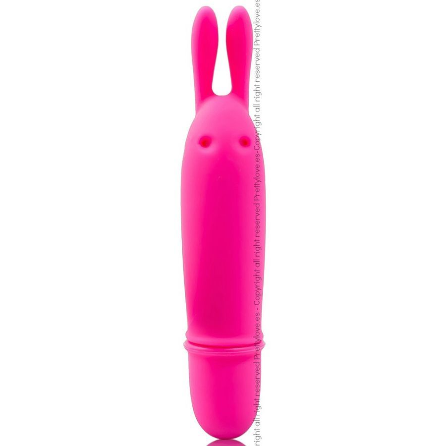 Pinkfarbener Vibrator in Hasenform. Mit zwei Ohren und abgerundeter Spitze.