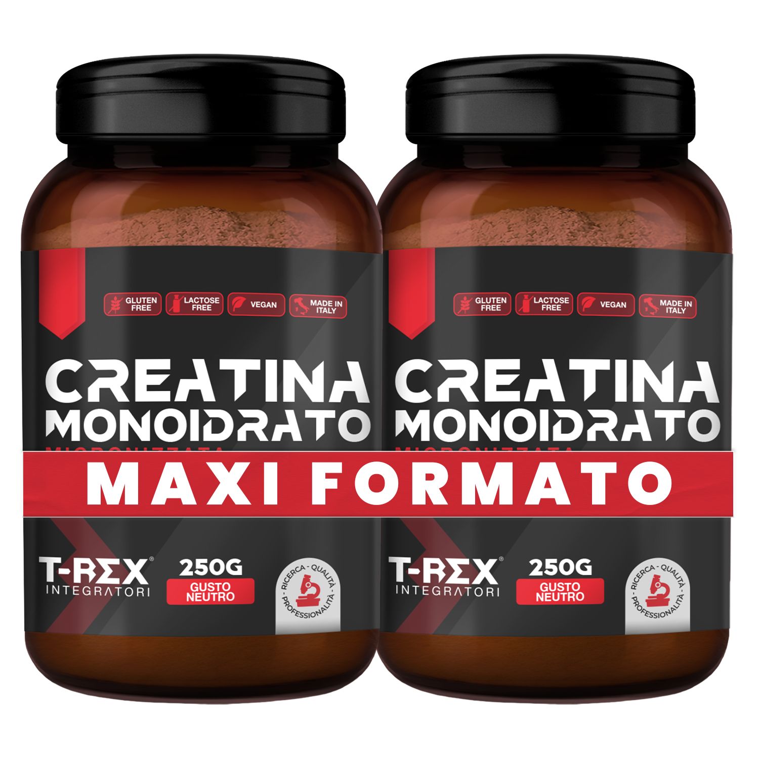 T-Rex Integratori Creatina Monoidrato Micronizzata Polvere Supporto Massa Muscolare e Forza