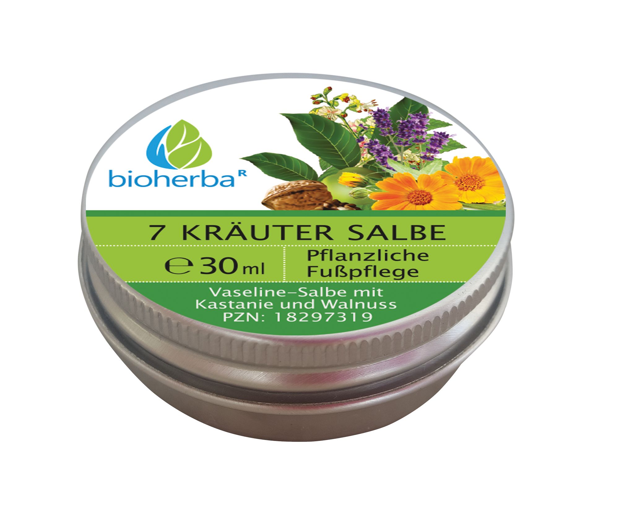 Bioherba 7-Kräuter Salbe Fußpflege mit Kastanie und Walnuss