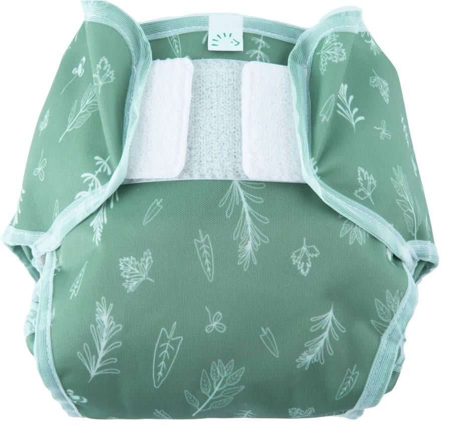 PopoWrap Überhose Gr. S (3-6 kg) Green Leaves 1 St
