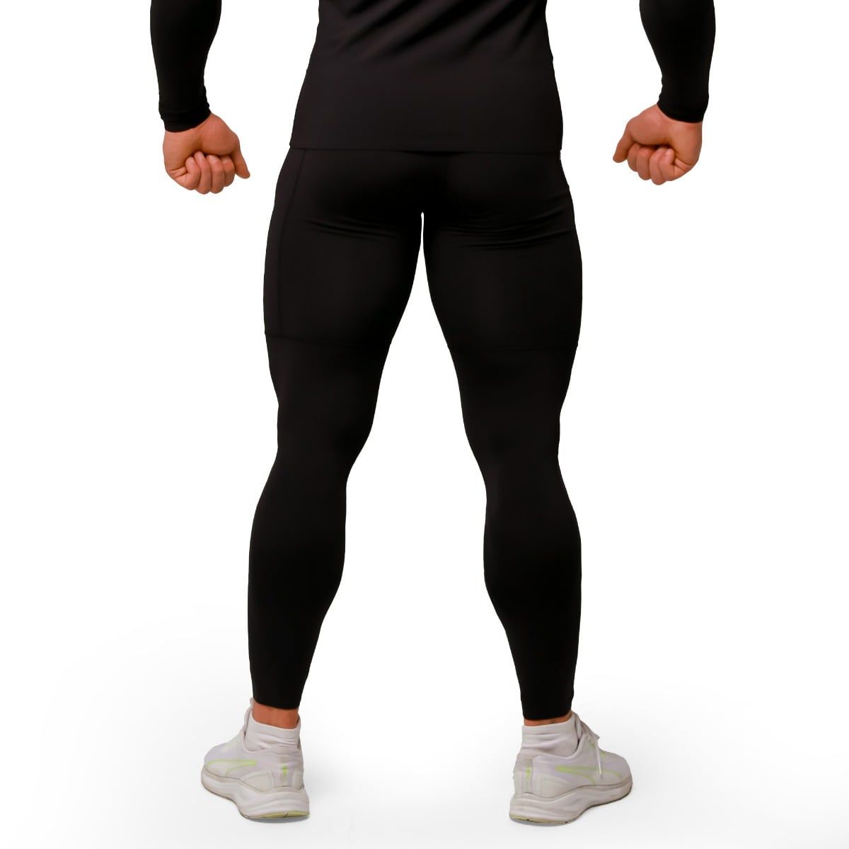 GymBeam Leggings Herren Slim mit Taschen Black Mid Kompression
