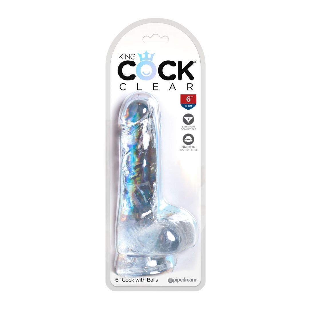Naturdildo mit Saugnapf 6“ | Kompatibel mit Strap-on | King Cock Clear