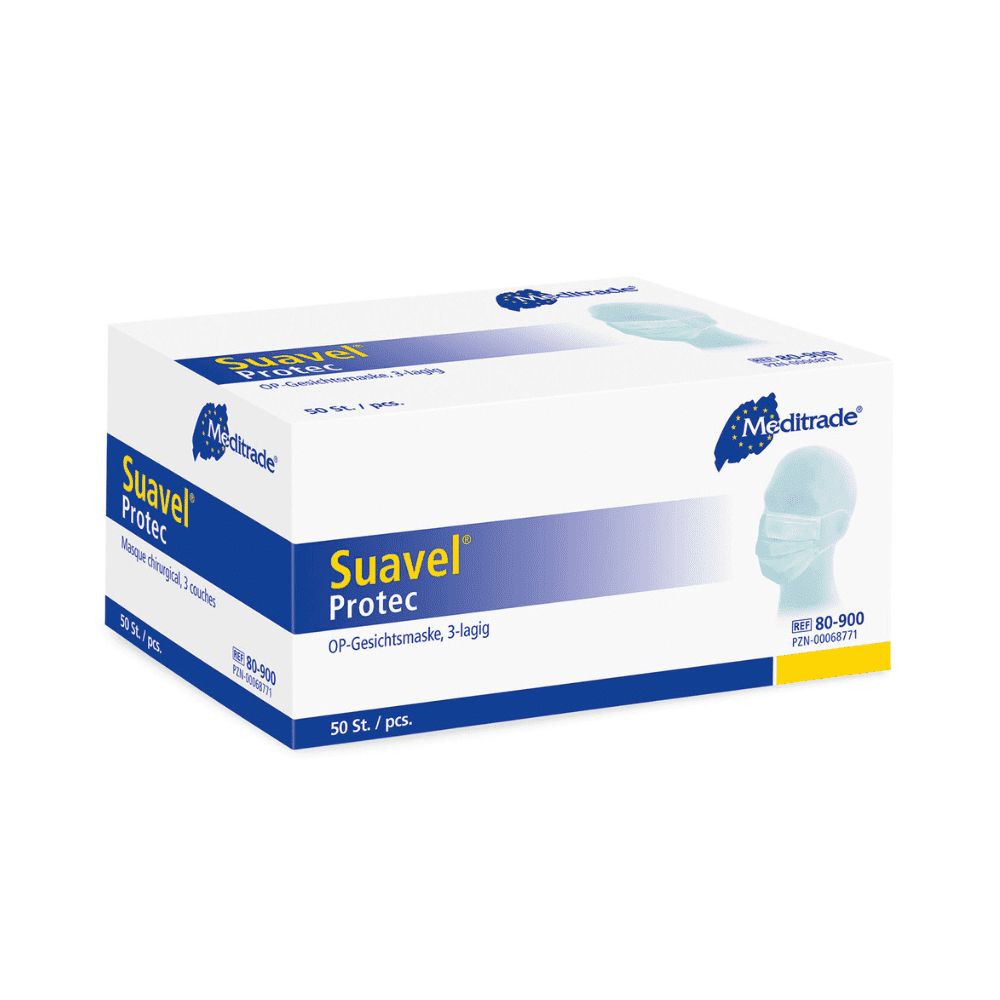 Meditrade Suavel® Protec OP-Maske Grün 18 St Mundschutz