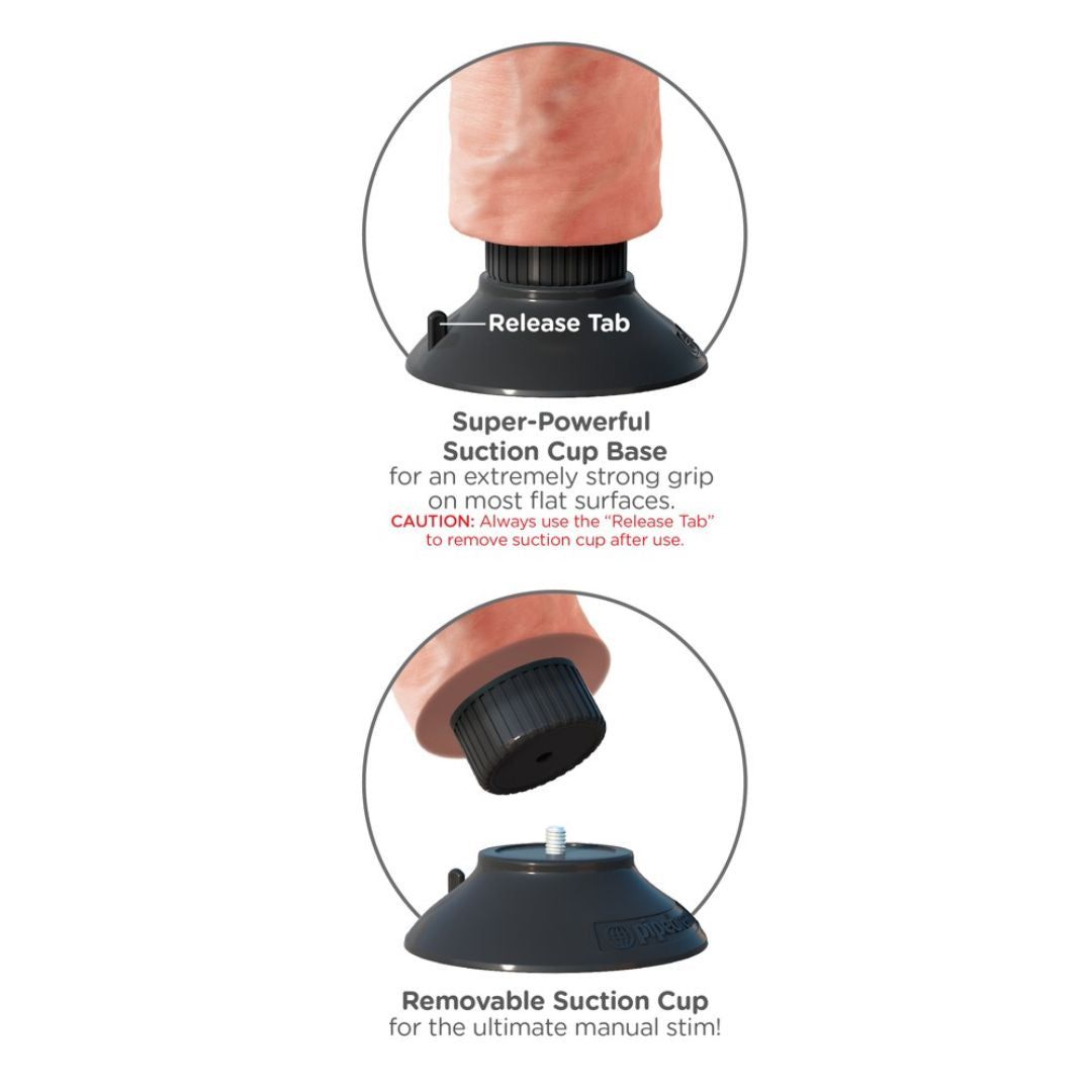 Vibrator „7" Vibrator Realistic“ mit Hoden und Saugfuß | Multispeedvibration | King Cock