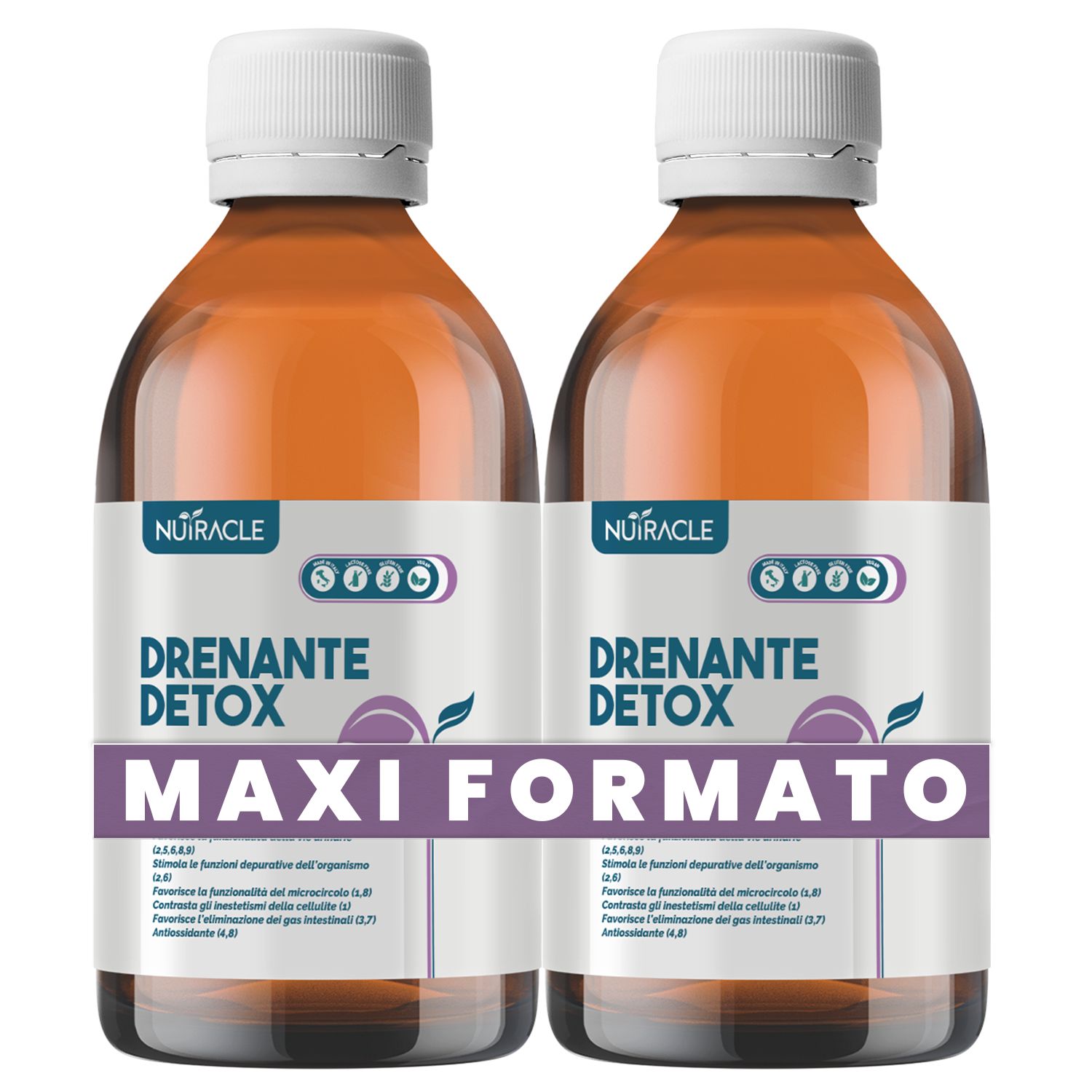 Nutracle Drenante Detox The alla Pesca Liquido Integratore Per Drenaggio Liquidi e Tossine