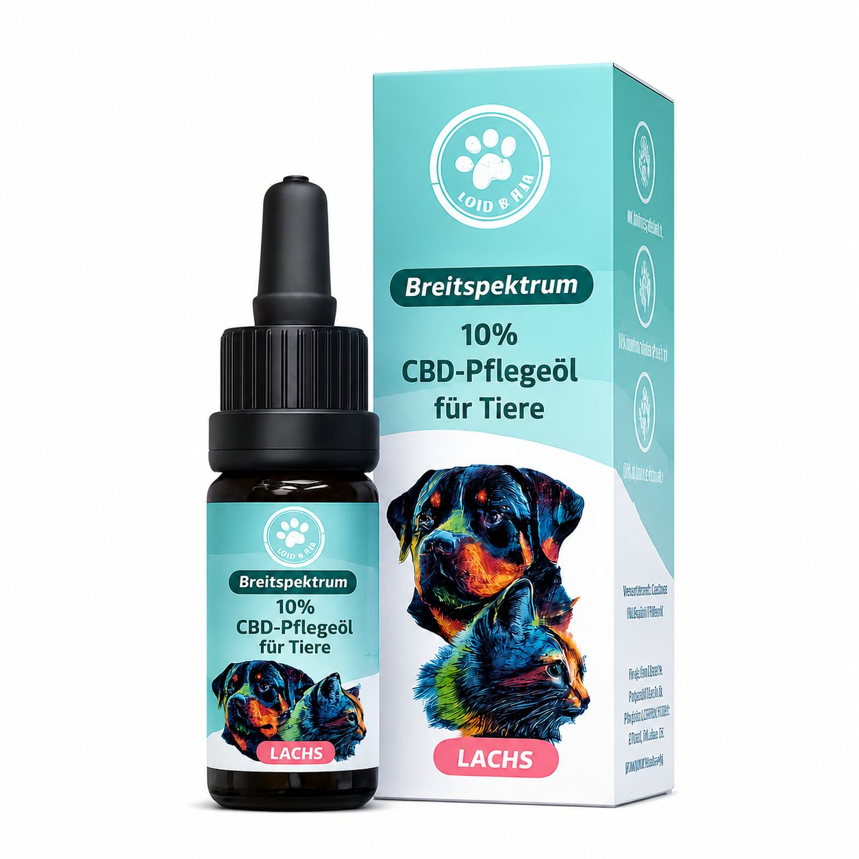 CBD Öl - 10% Lachs Hunde & Katzen-Qualität aus Deutschland 1 ml Tropfen