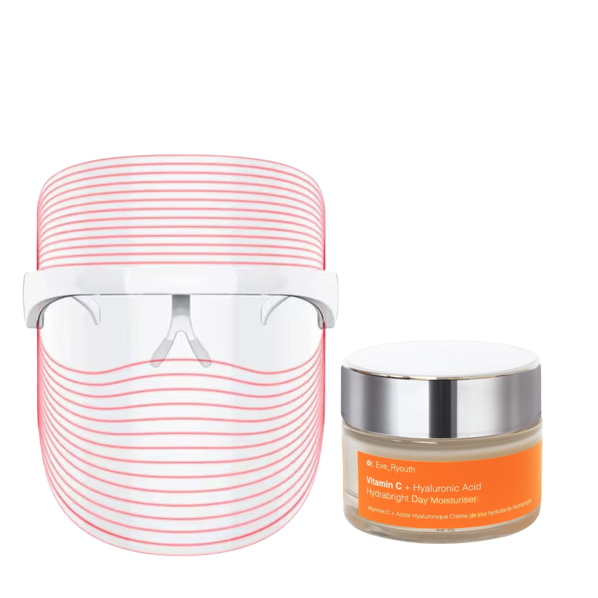 Dr Eve Ryouth Kabellose LED Maske 3 Farben mit Vitamin C Hydrabright Tagescreme