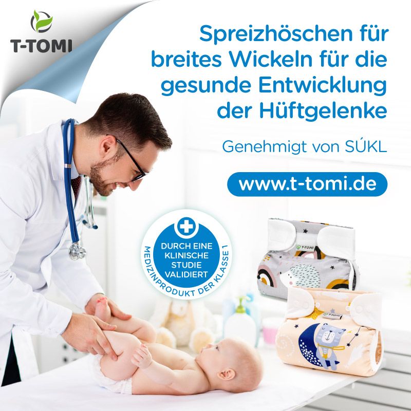 T-TOMI Orthopädisches Spreizhöschen für breites Wickeln