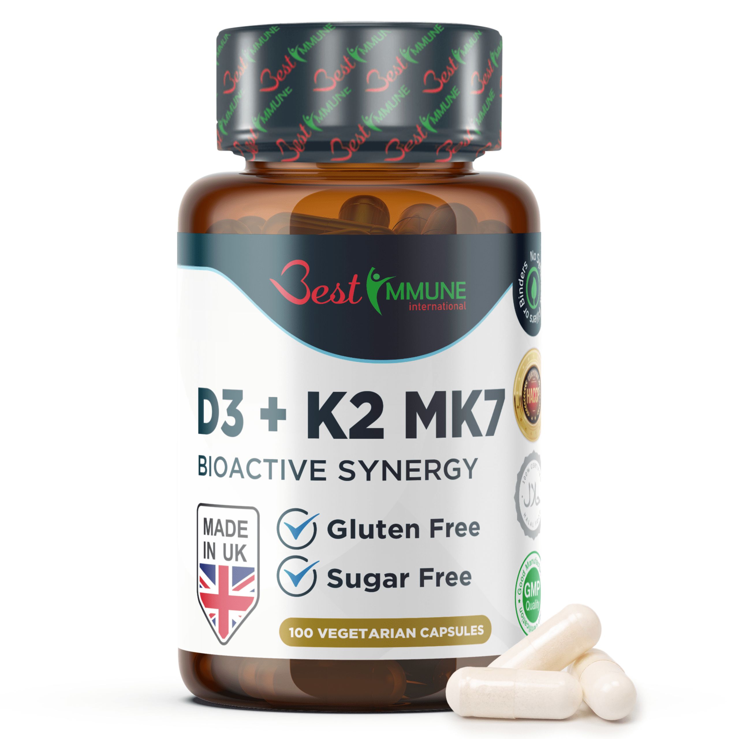 Best Immune Vitamina K2 MK7 100 mcg D3 (Colecalciferolo) 2000 UI