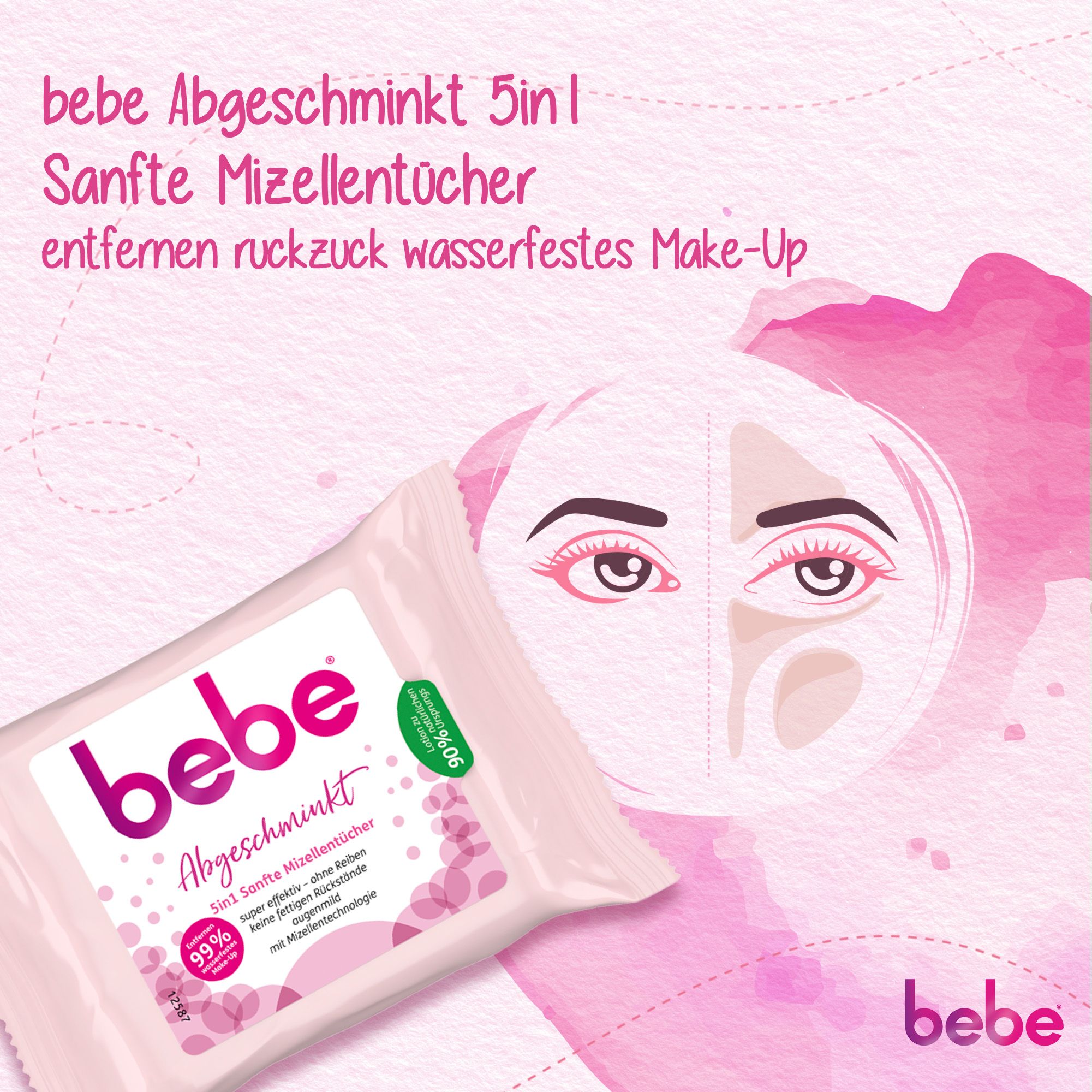 bebe - 10tlg. Alltags-Set: Lippenpflege, Body Milk, Shower Creme und Mizellentücher