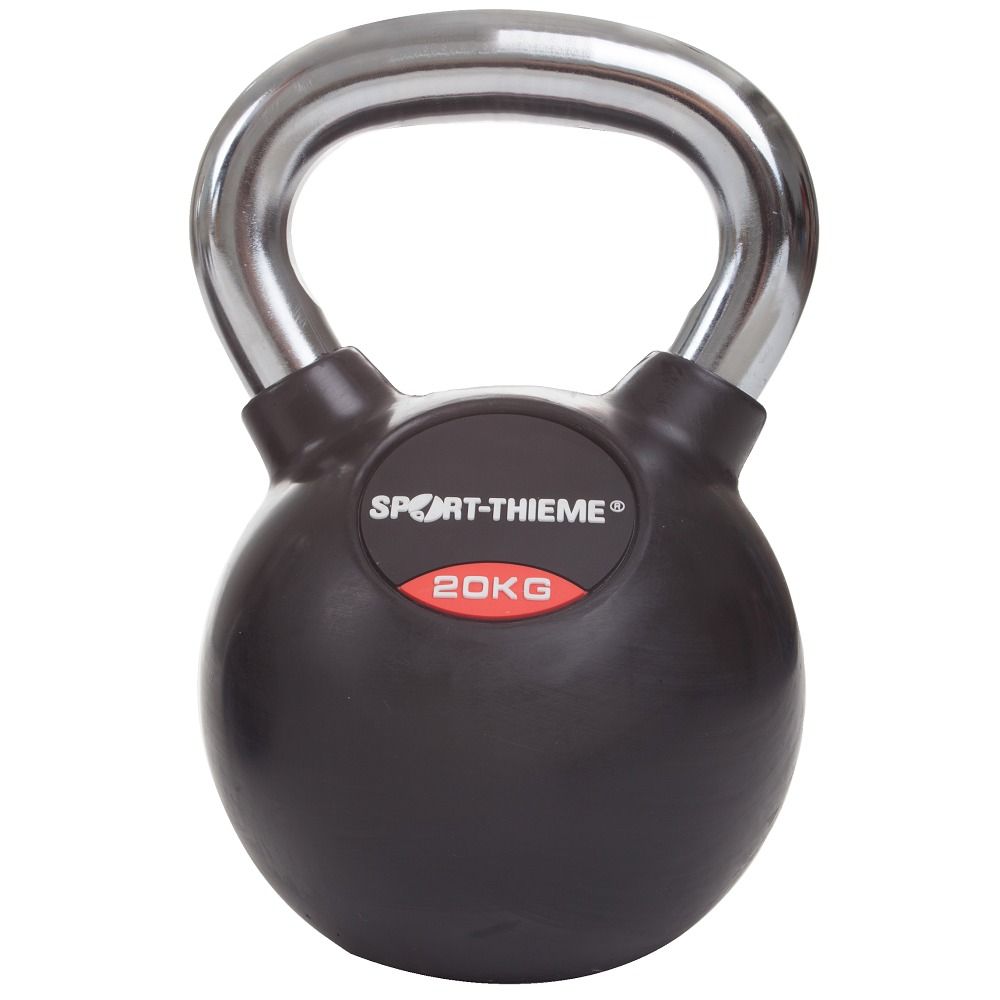 Sport-Thieme Kettlebell Gummiert mit glattem Chrom-Griff 1 St