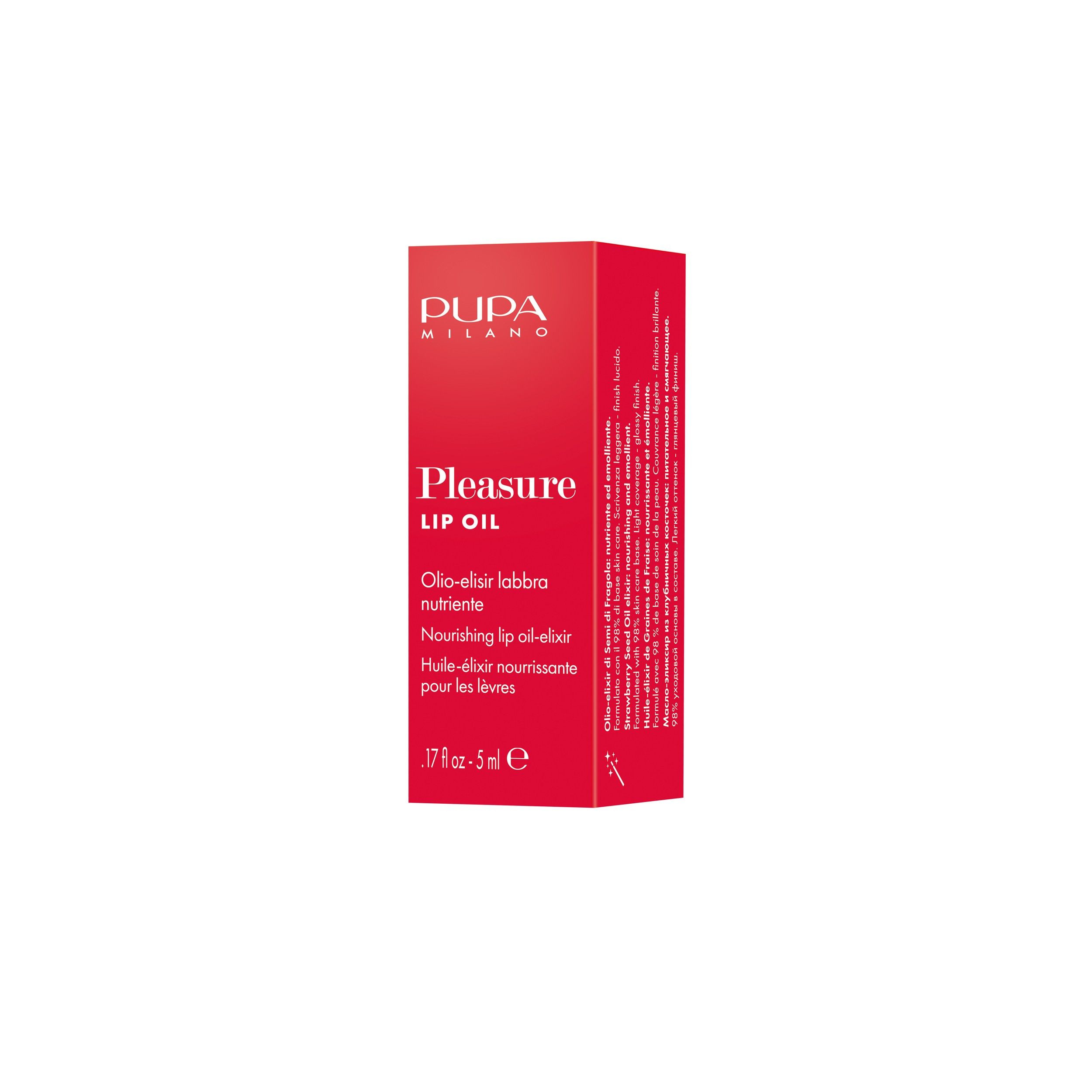 Pupa Gloss Pleasure Lip Oil 003 Yummy Strawberry, nährendes Lip Oil mit 3D-Gloss, Erdbeer-Aroma.