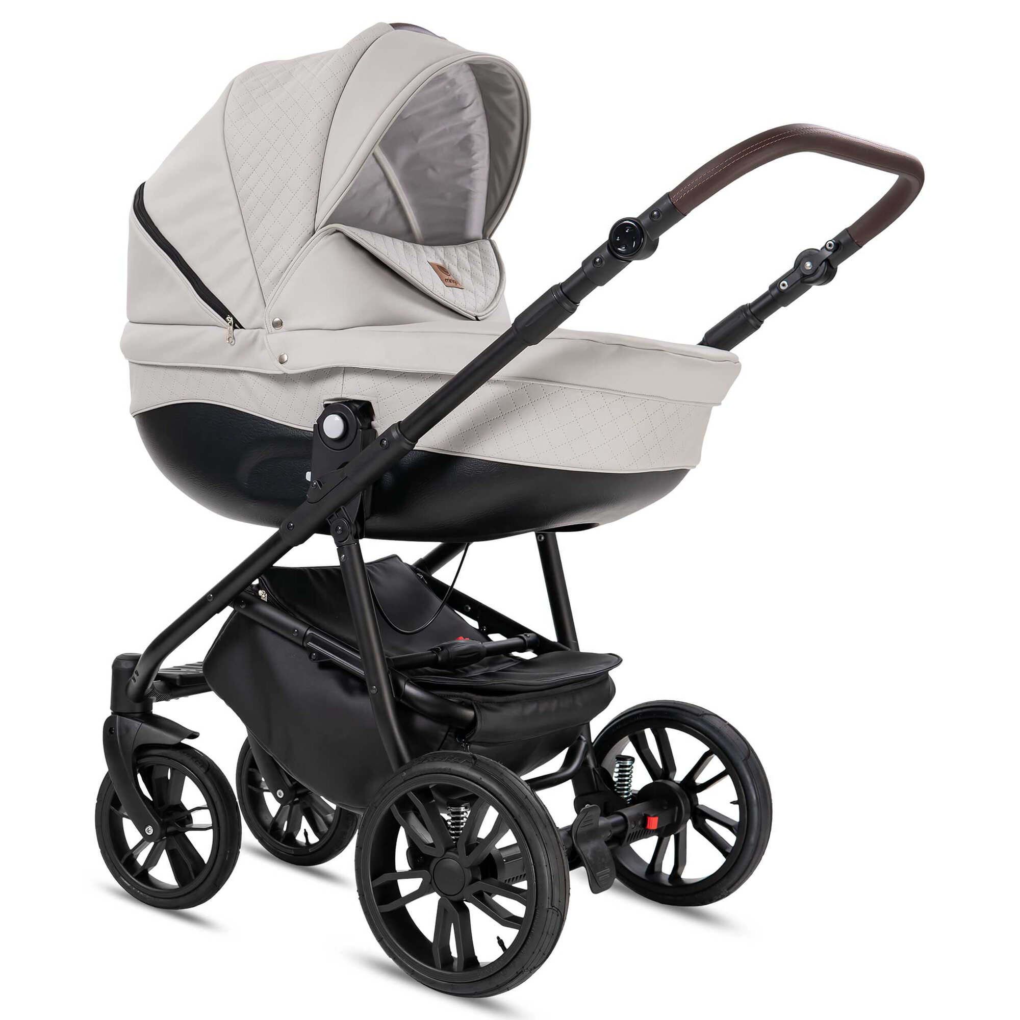 Bebebi Minigo Flow 2 in 1 Kombikinderwagen GEL Reifen, Light Grey