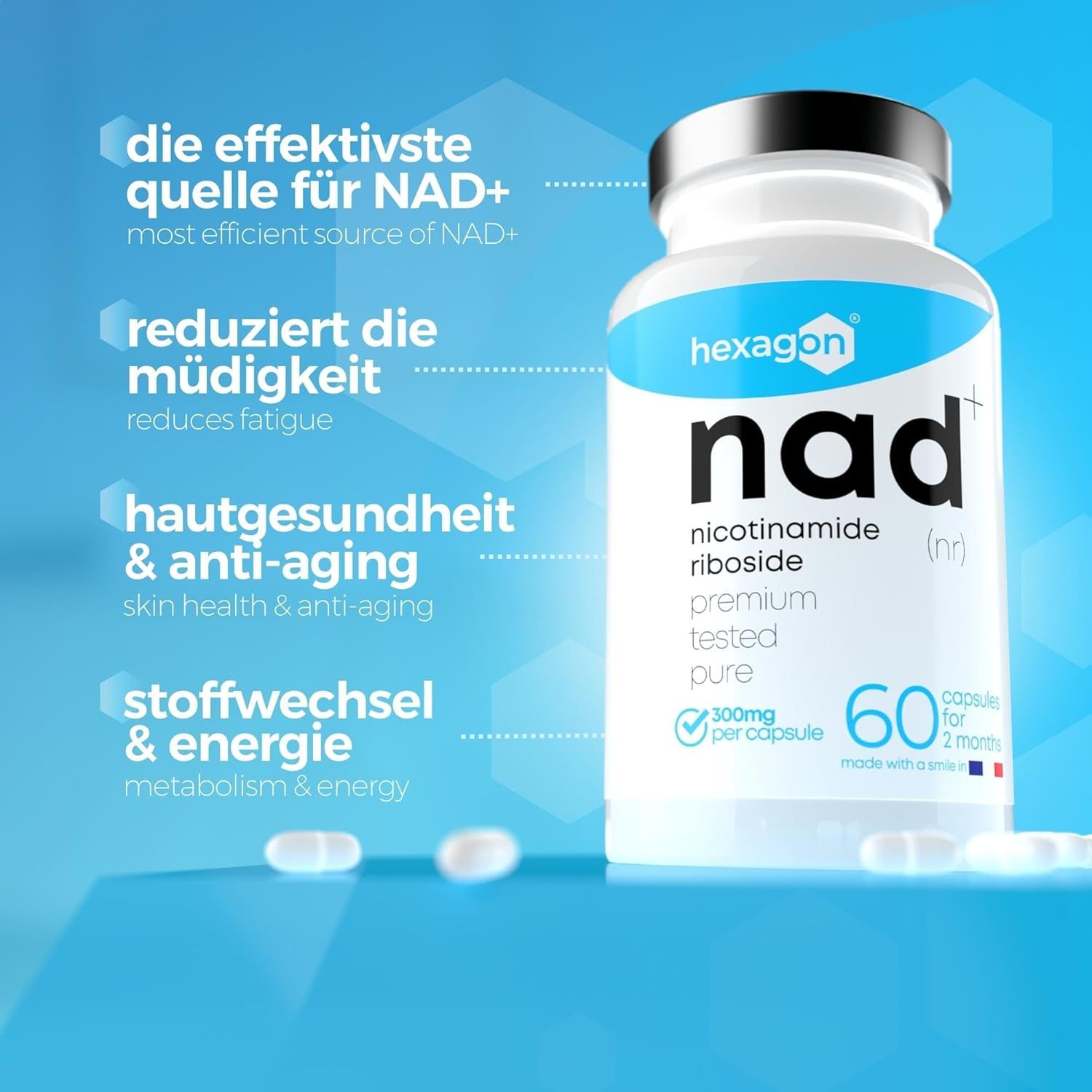 Hexagon NAD+ Nicotinamide Riboside Chloride Kapsel