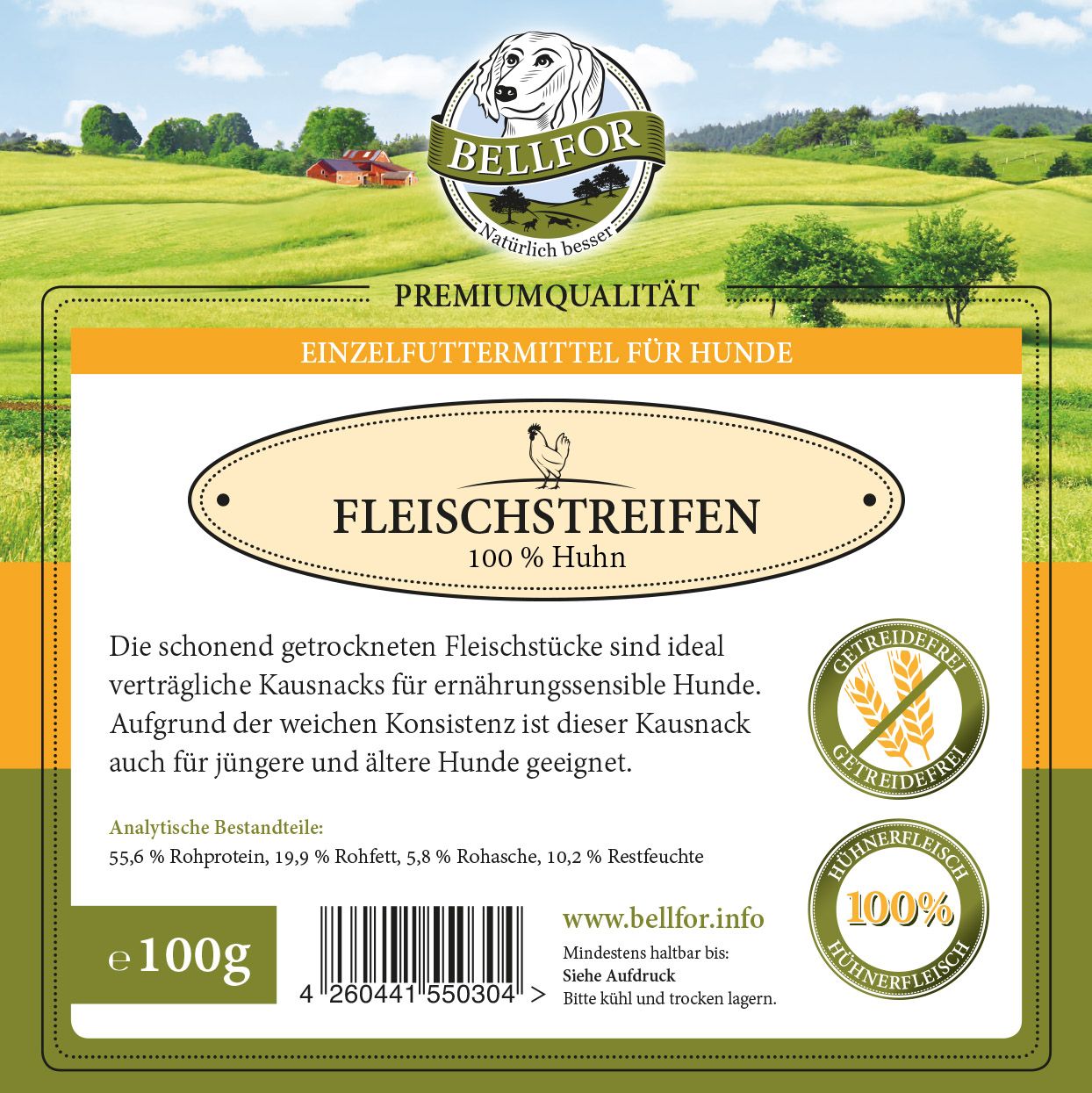 Bellfor Gesunder Hundesnack - Hühner Trockenfleisch