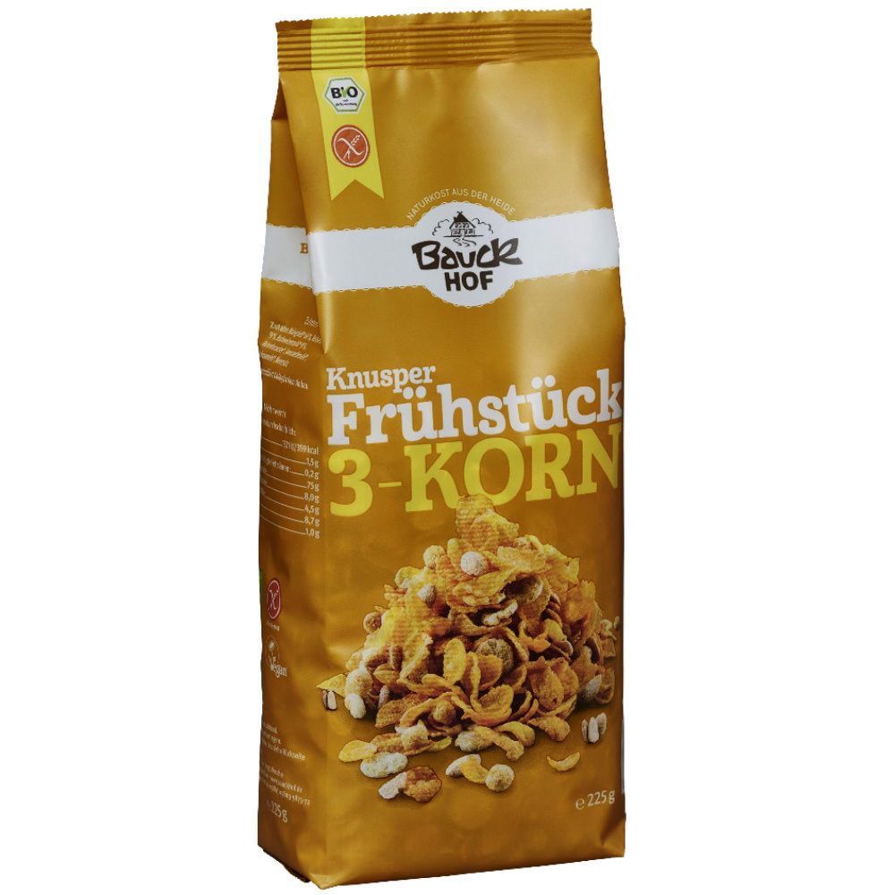 Bauckhof Knusper Frühstück 3-Korn glutenfrei 225 g - Shop Apotheke