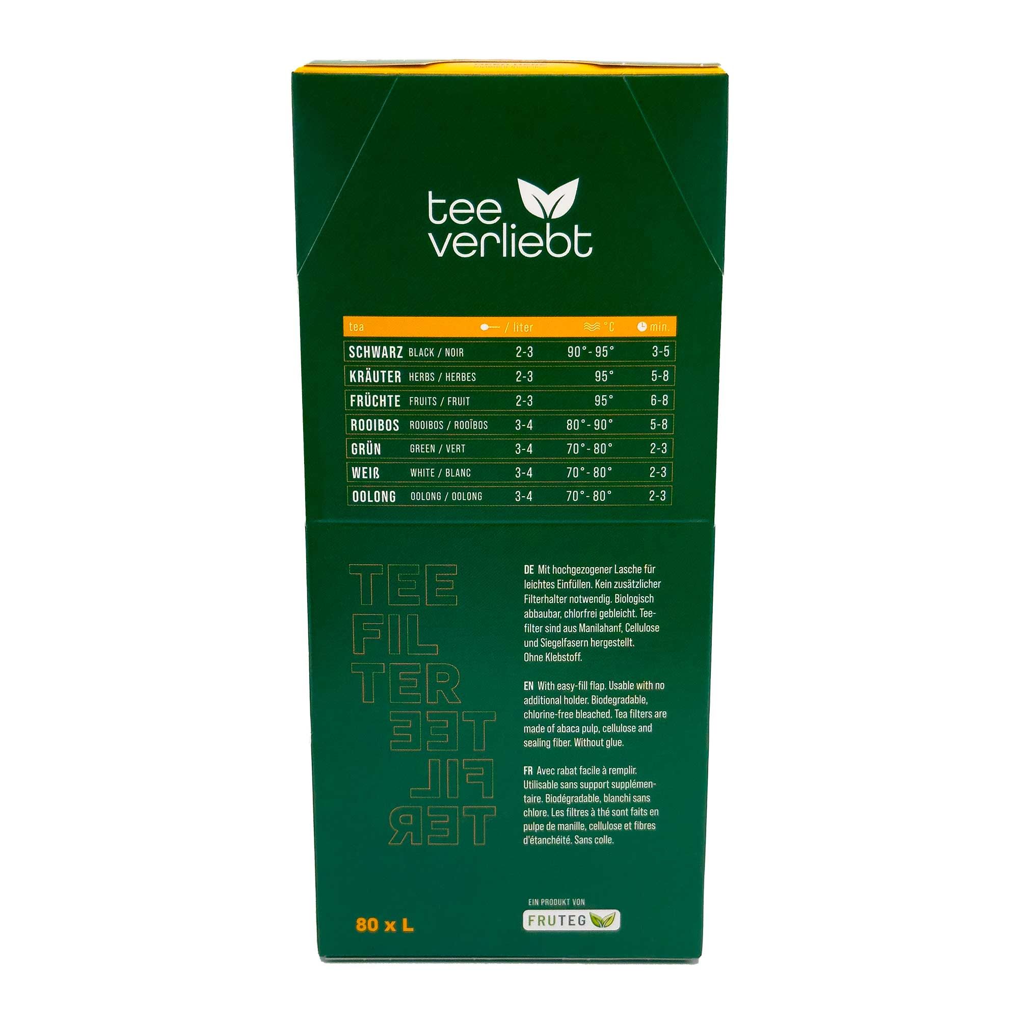 teeverliebt  - Teefilter aus Papier für losen Tee Größe L