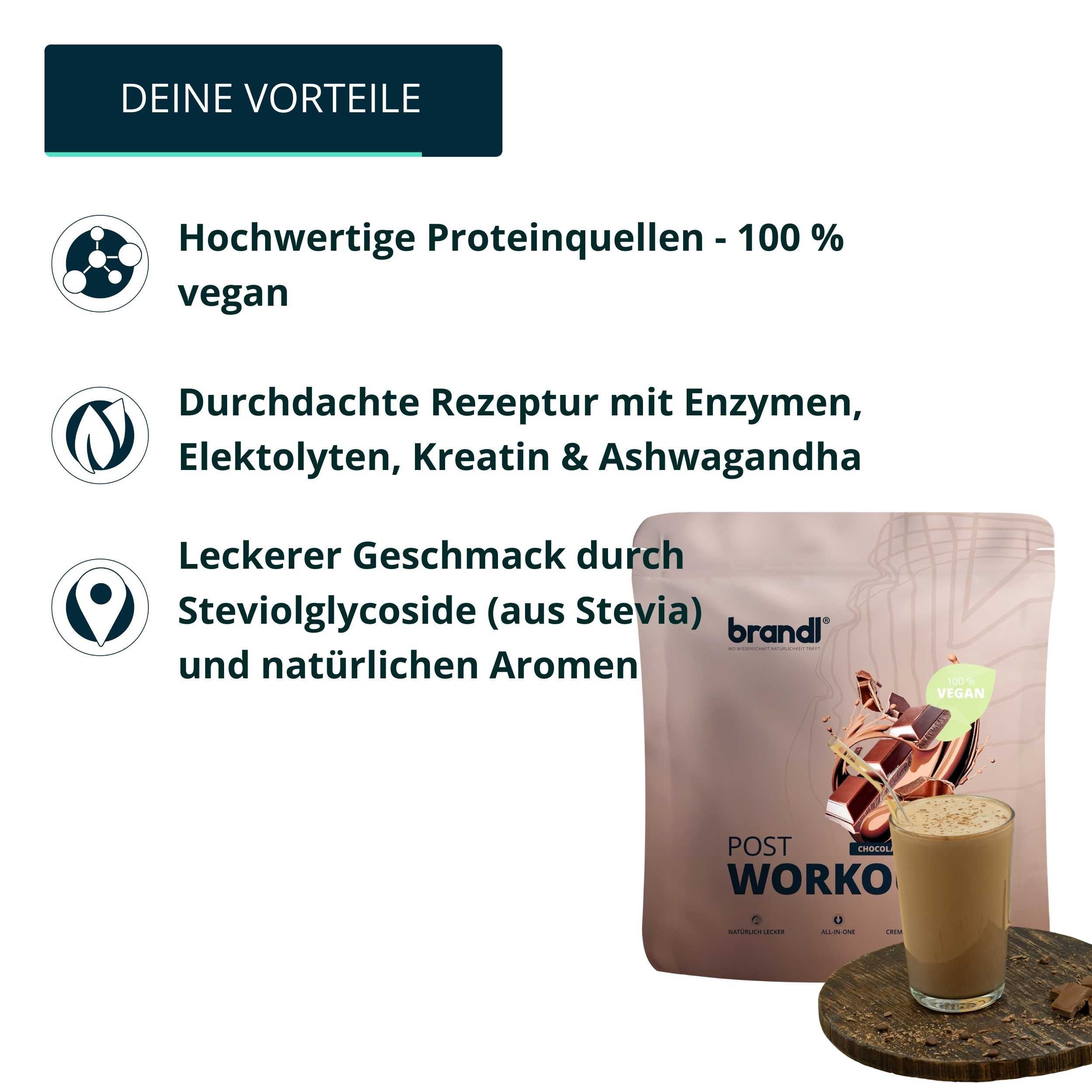 brandl® Veganes Protein-Pulver All-in-One nach dem Training | Kombi-Vegan-Protein