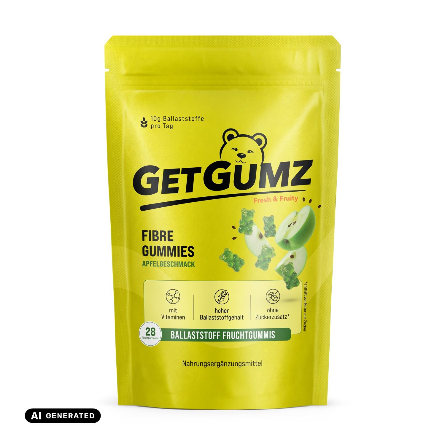 GetGumz Ballaststoff Gummibärchen - 10g Ballaststoffe pro Tagesportion Fibre Gummies 168 St