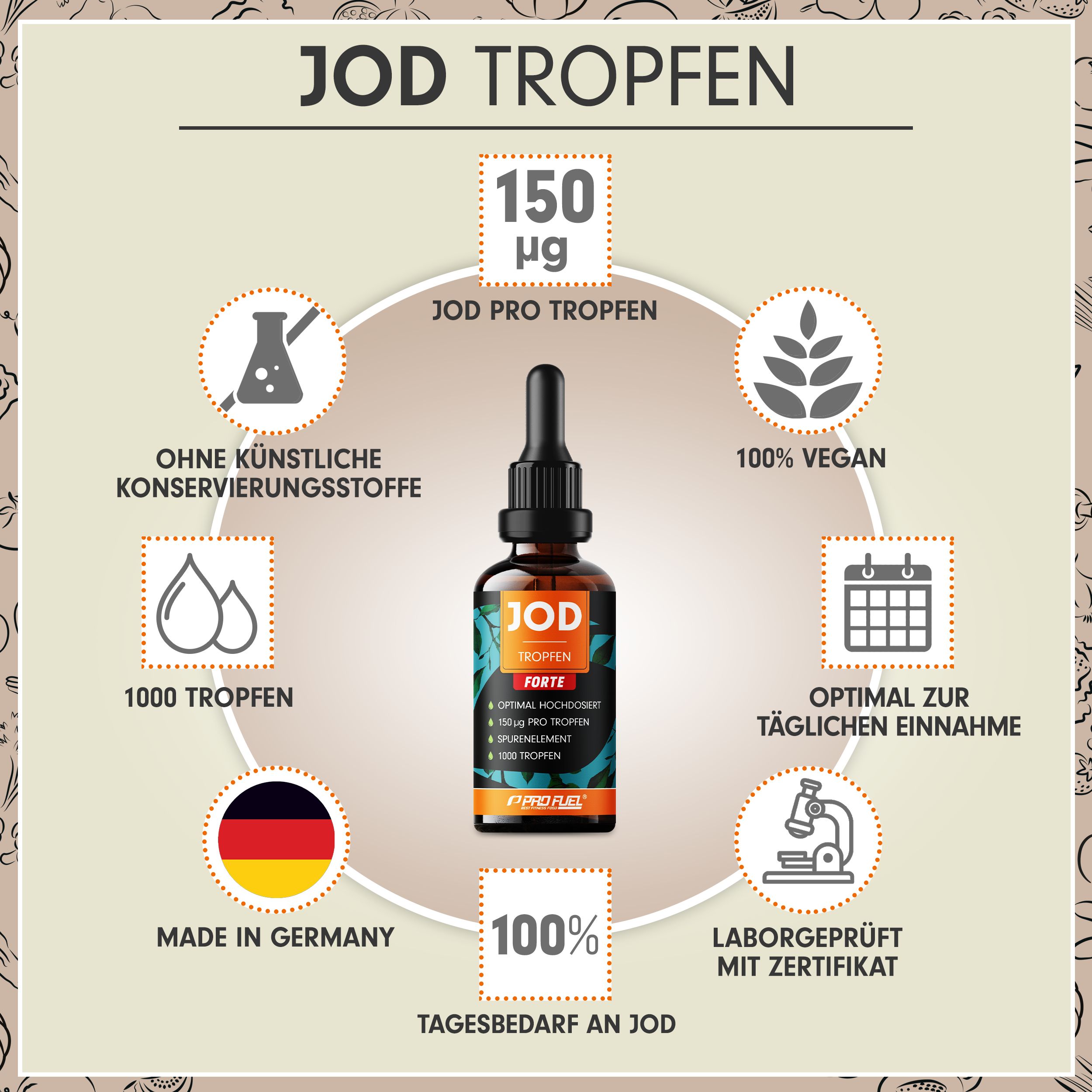 ProFuel - Jod Tropfen FORTE 1000x mit 150 µg Jod pro Tropfen