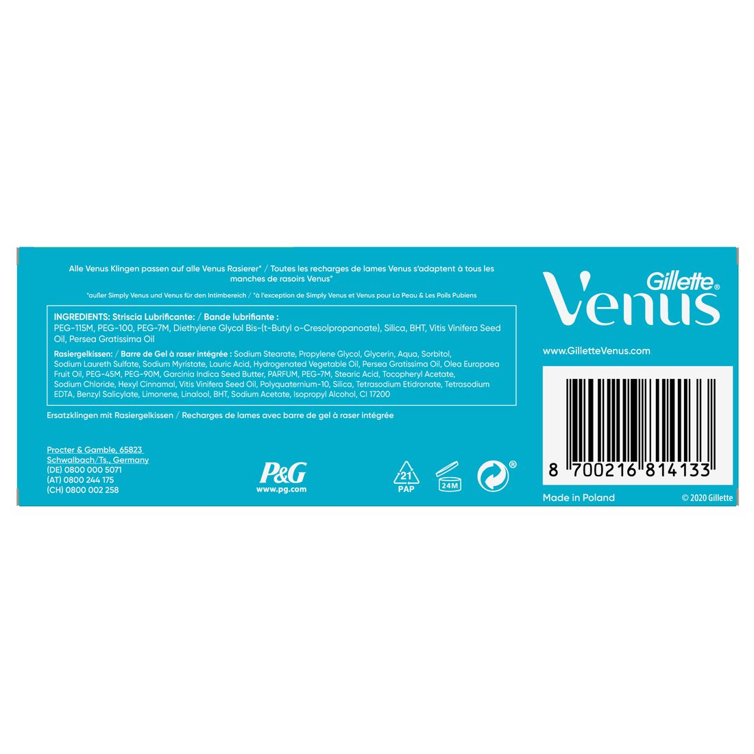 Gillette Venus - Damenrasierklingen "Comfortglide Spa Breeze"