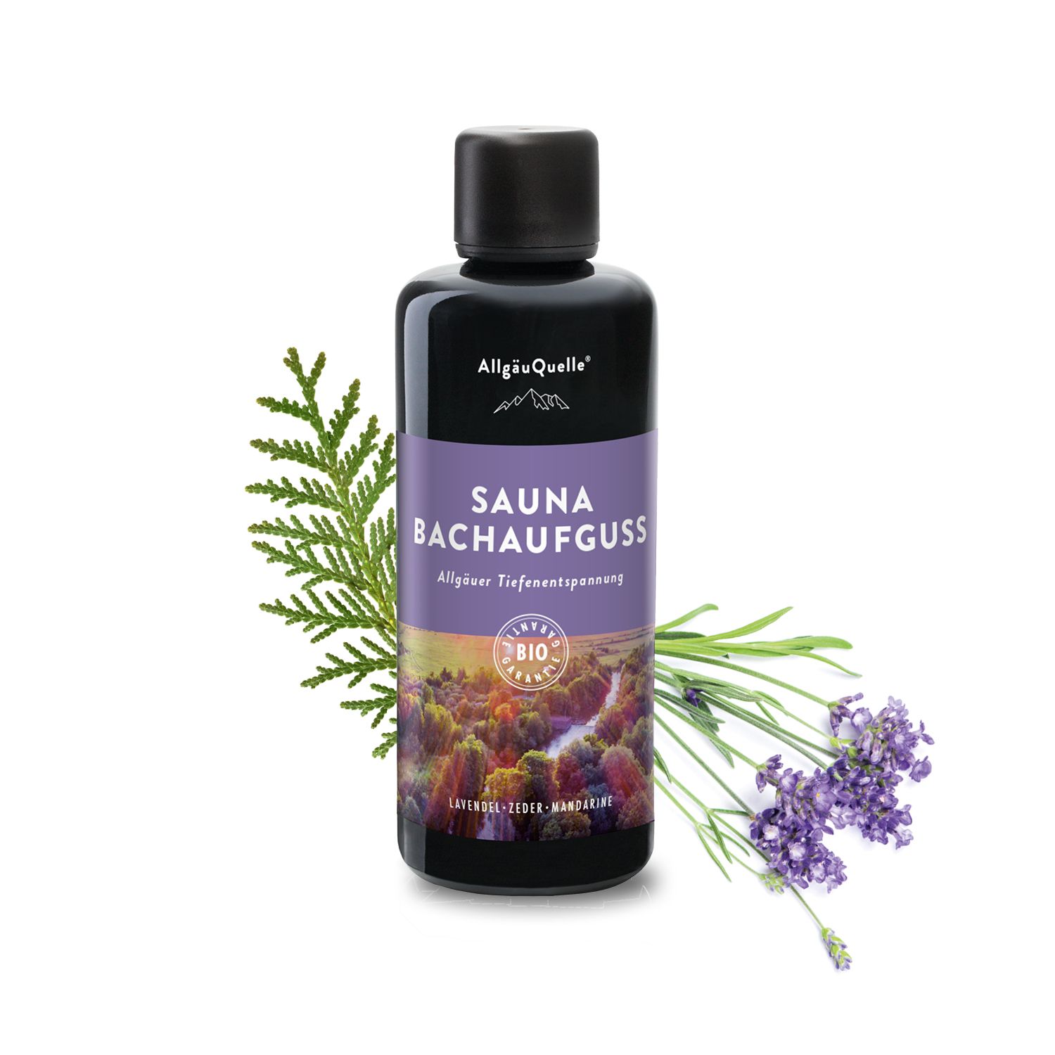 Allgäuquelle Bio Saunaaufguss Aufgussmittel ätherische Sauna-Öle Lavendel Zeder Mandarine Saunaduft