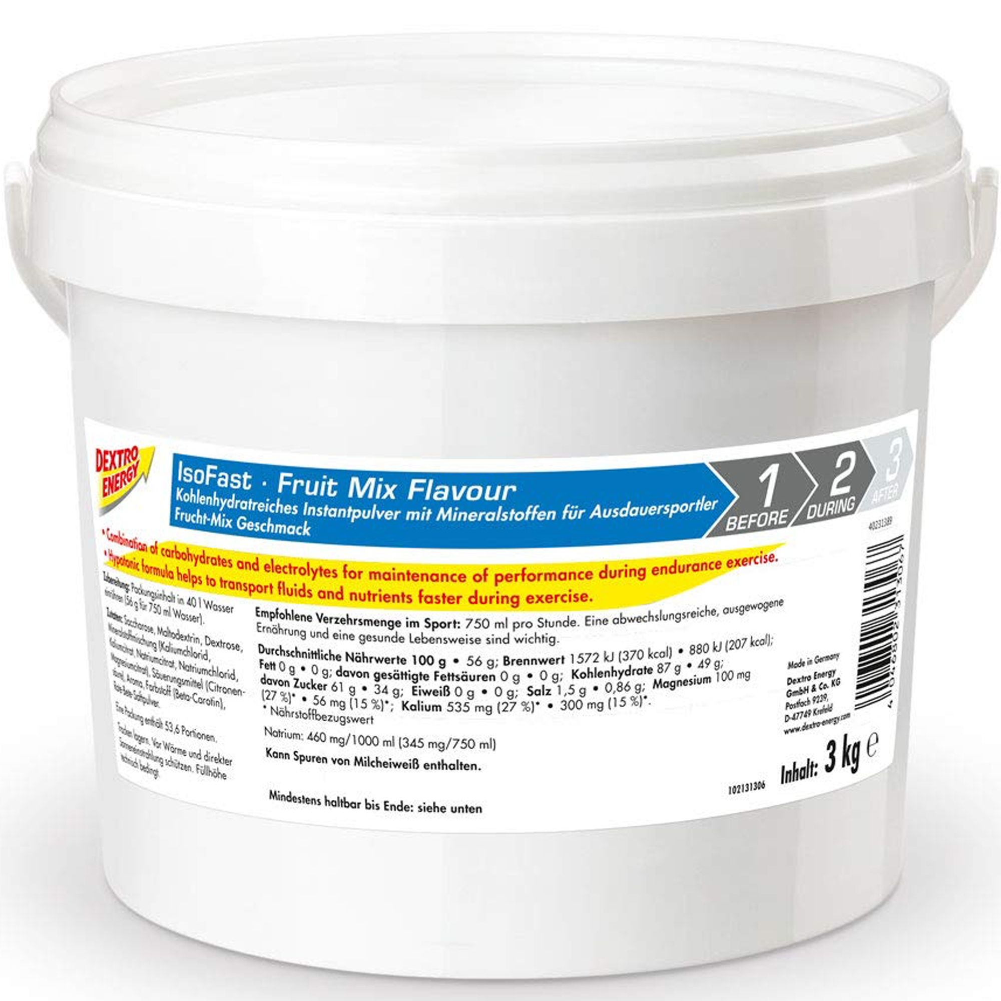 DEXTRO ENERGY Iso Fast - hypotones Kohlenhydrat-Elektrolyt-Getränk - Fruit Mix