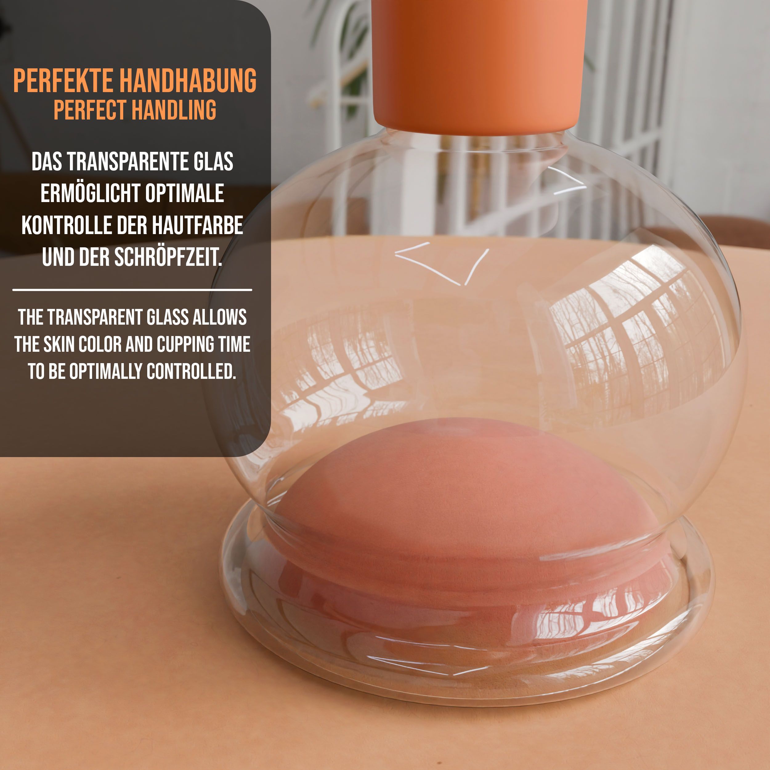 Pulox Schröpfgläser Set aus Echtglas - 5x Schröpfglas mit Saugball, verschiedene Größen in Braun