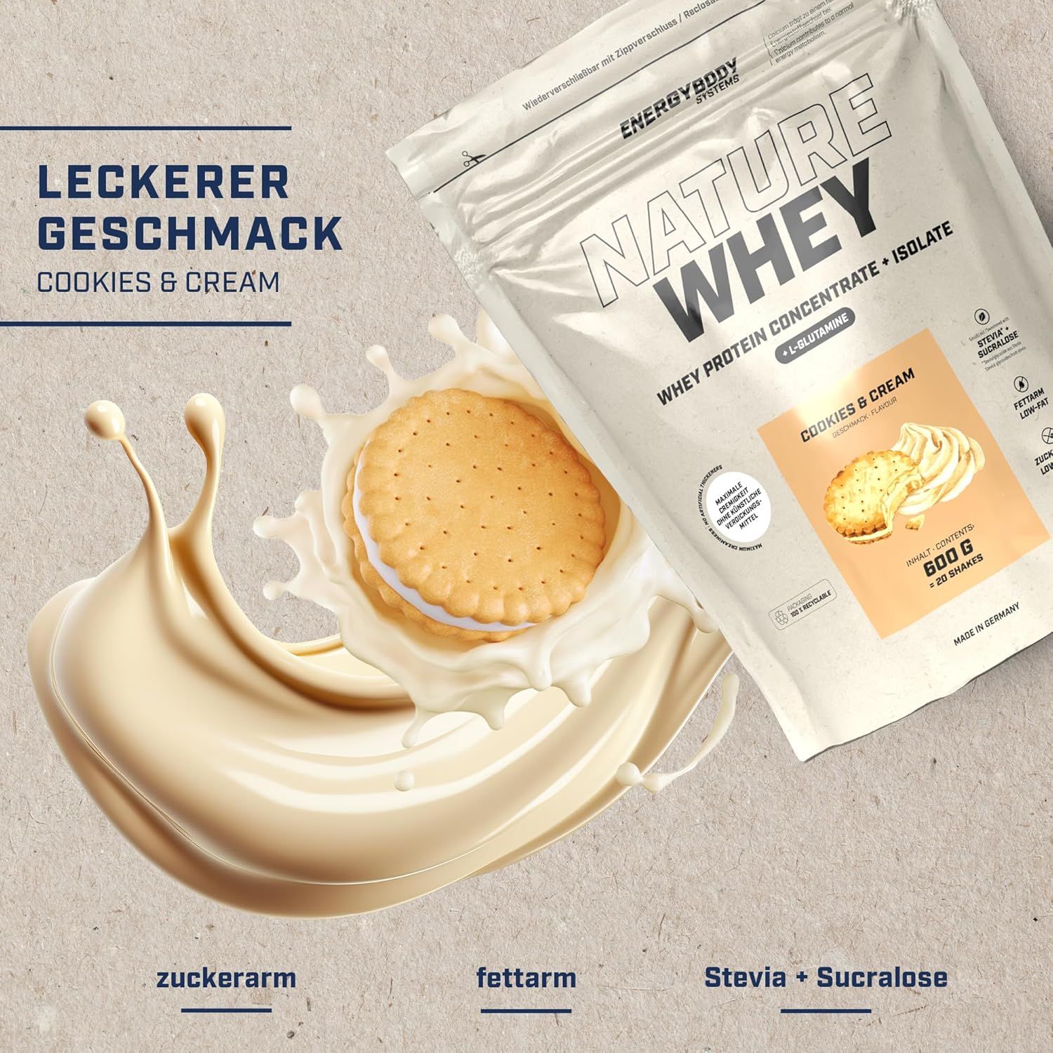 Energybody Systems Nature Whey Protein Cookies & Cream