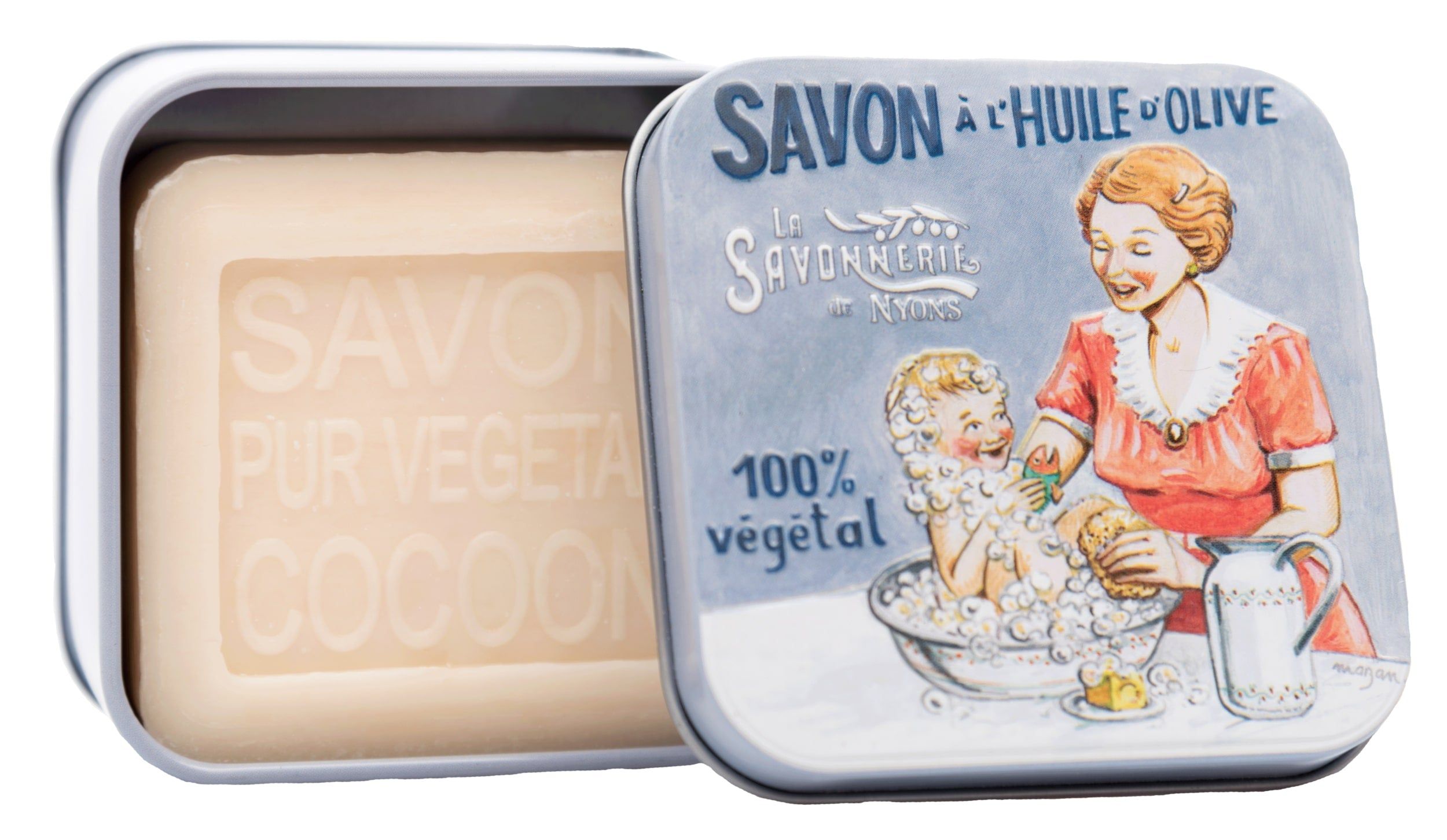 La Savonnerie de Nyons - Metallbox mit Seife 'Baby und Mama' 155 g