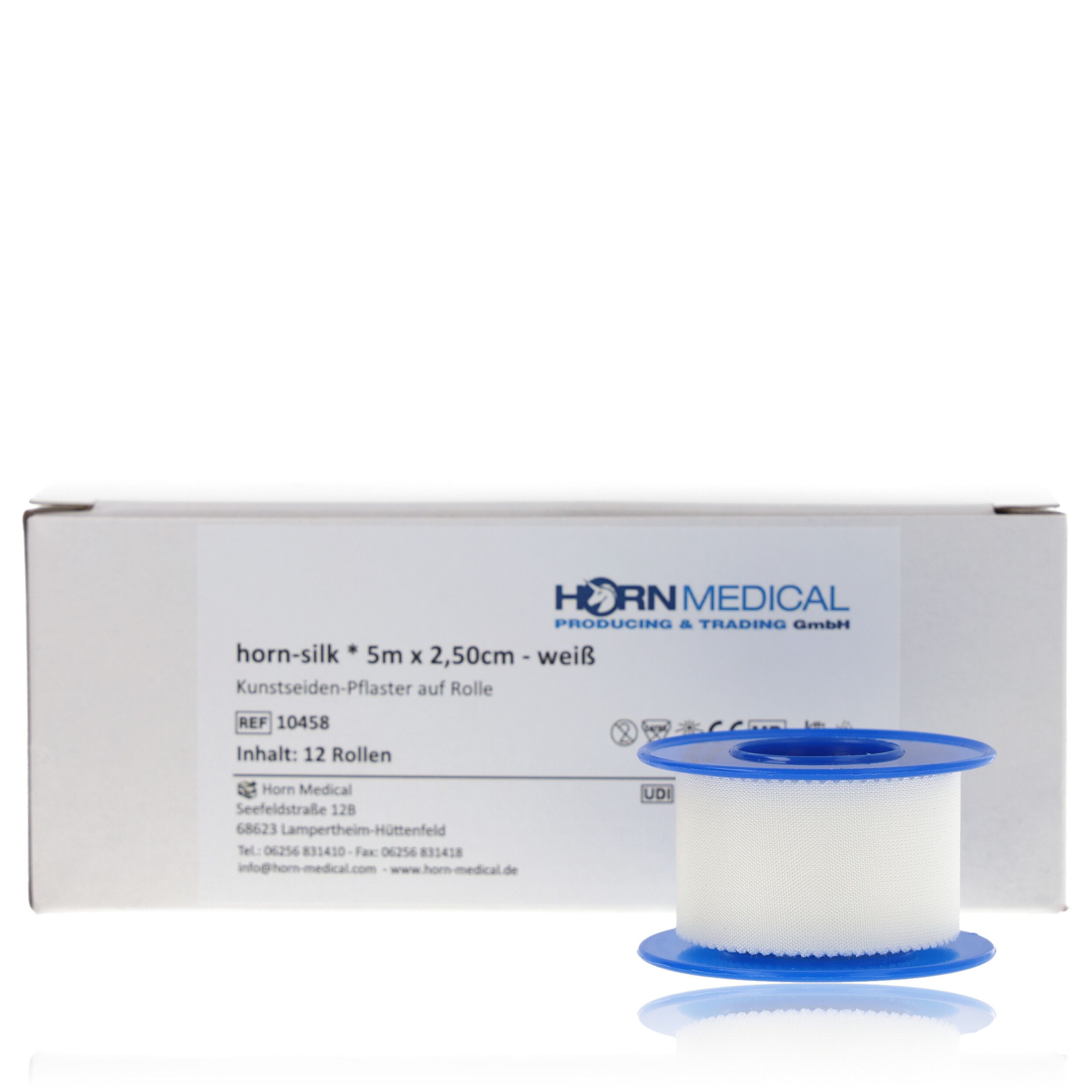Horn Medical horn-silk 12 Rollen Fixierpflaster 2,5cm x 5m weiß