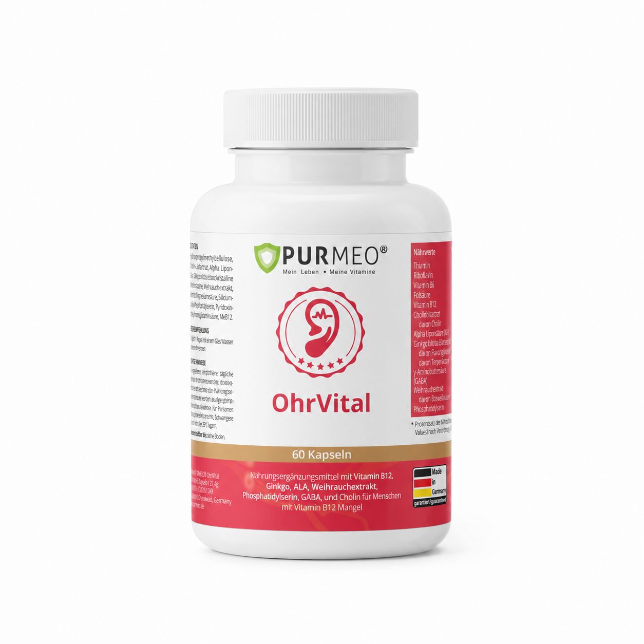 Purmeo OhrVital - Vitamin B12 Methylcobalamin hochdosiert 60 Kapseln St