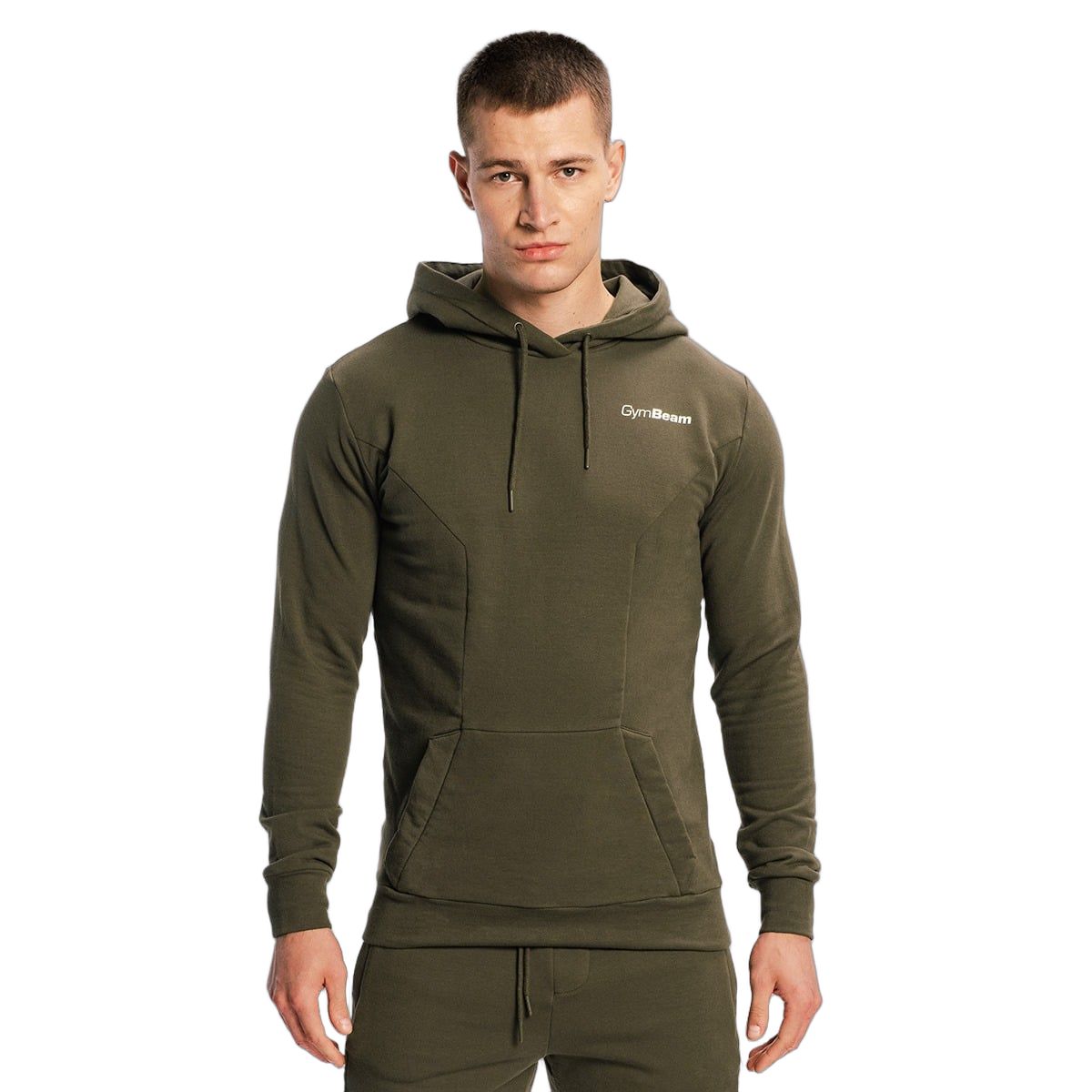GymBeam Hoodie Herren regular mit Kapuze, Langarm und Kängurutasche Espresso 1 St
