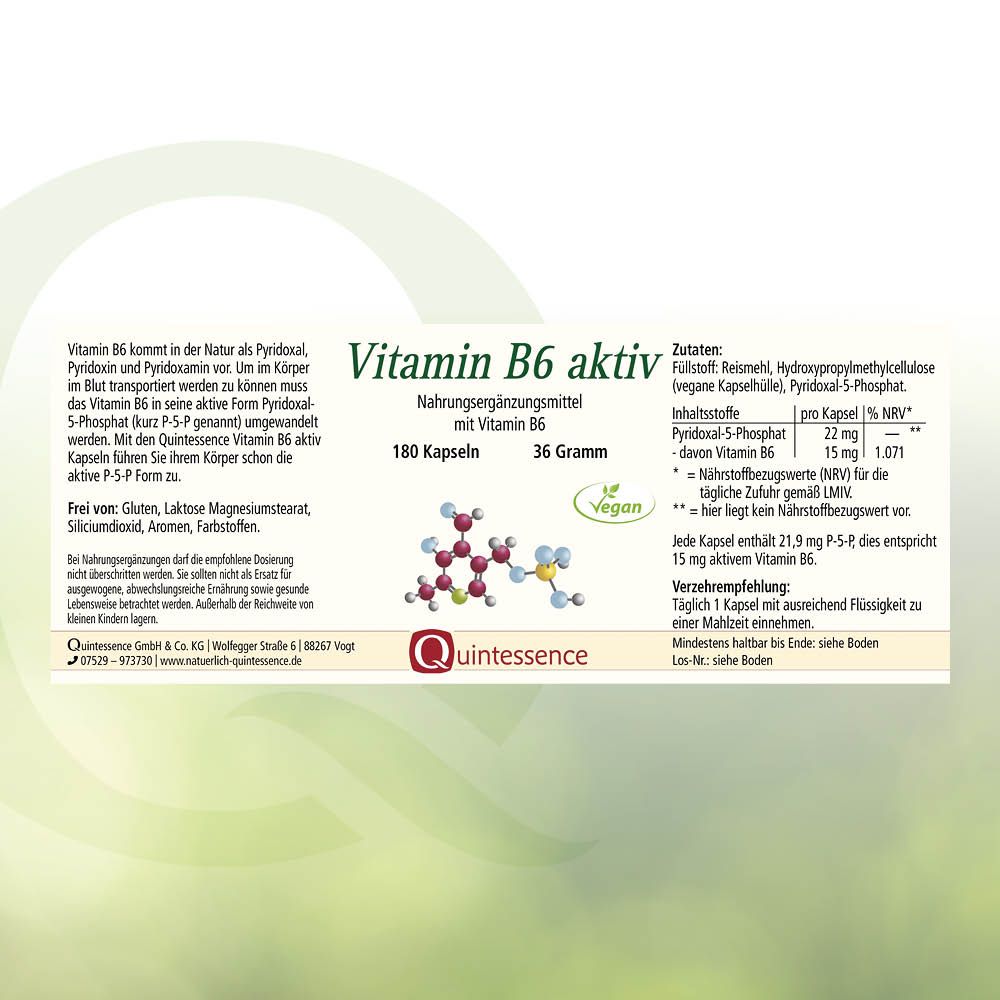 Vitamin B6 aktiv Kapseln von Quintessence