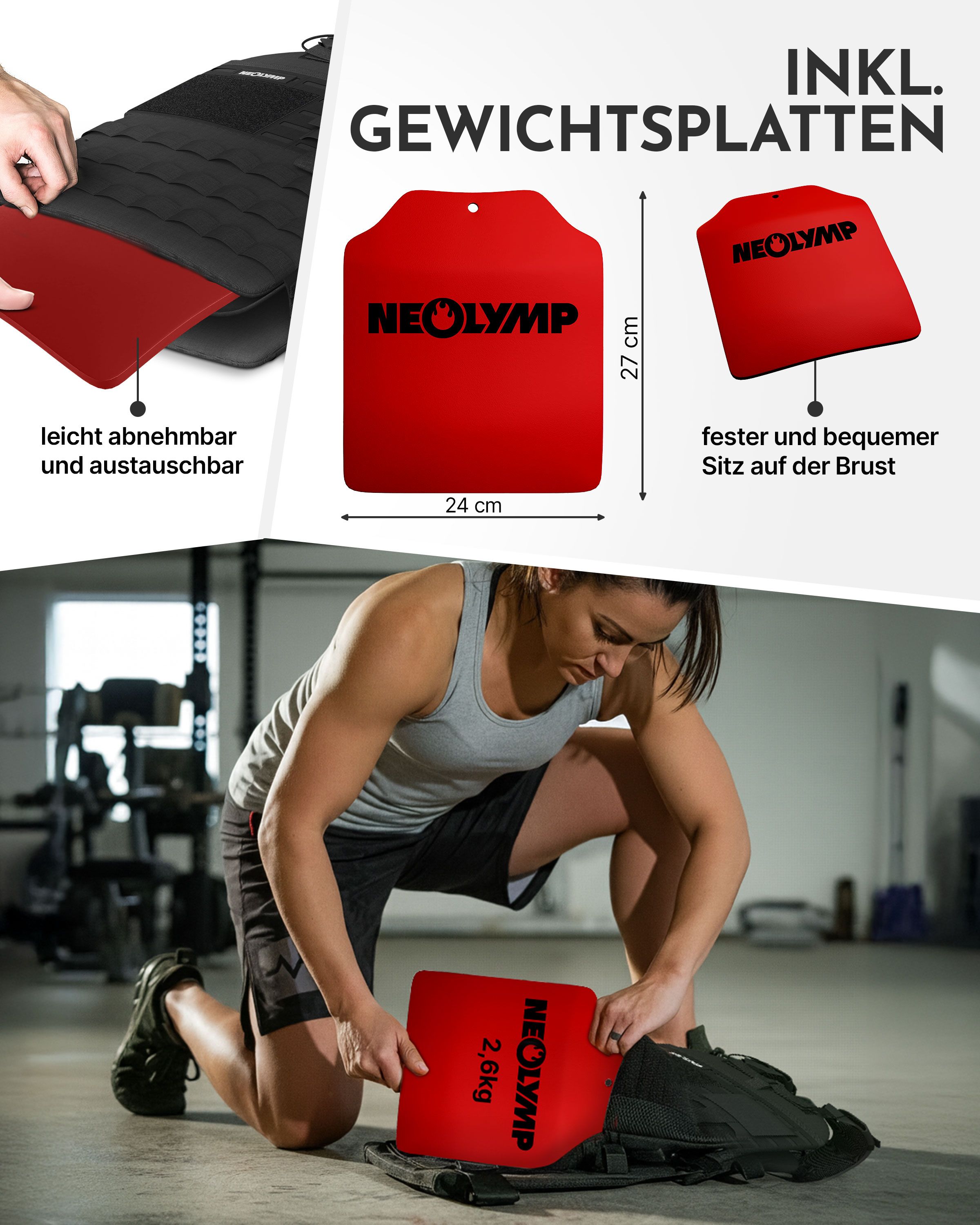 NEOLYMP Zusatzgewicht für Gewichtsweste 2 x 2,6kg