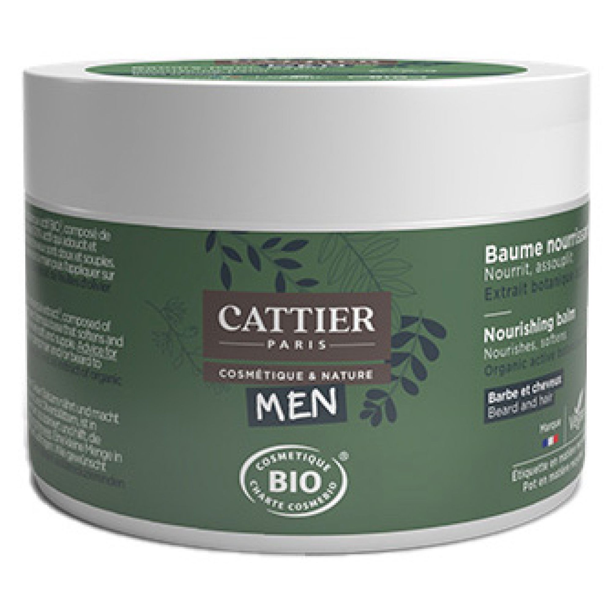Cattier Men Nourishing Balm Barbe & Hair Bio 5,3x7,2x7,2 cm Balsam