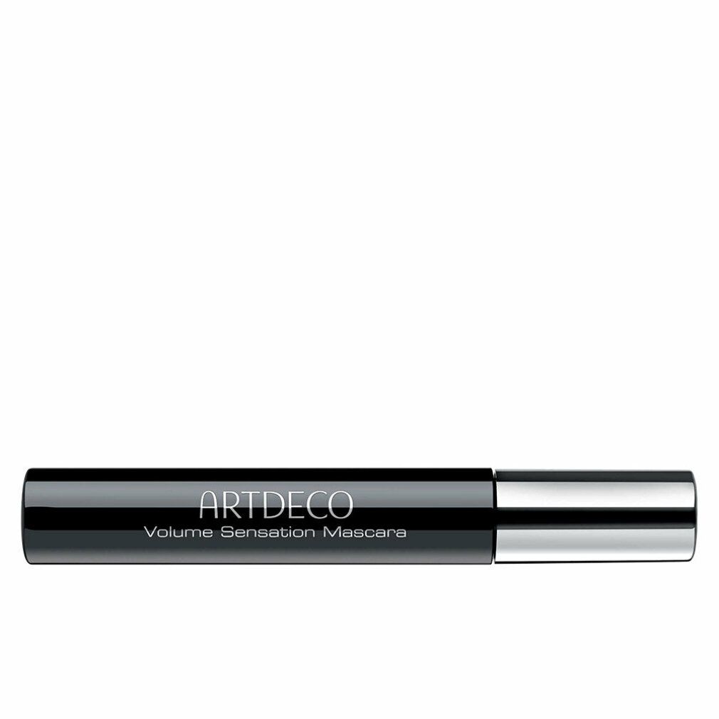 Schwarze Mascara-Tube mit silberfarbenem Deckel. Aufschrift: ARTDECO Volume Sensation Mascara.
