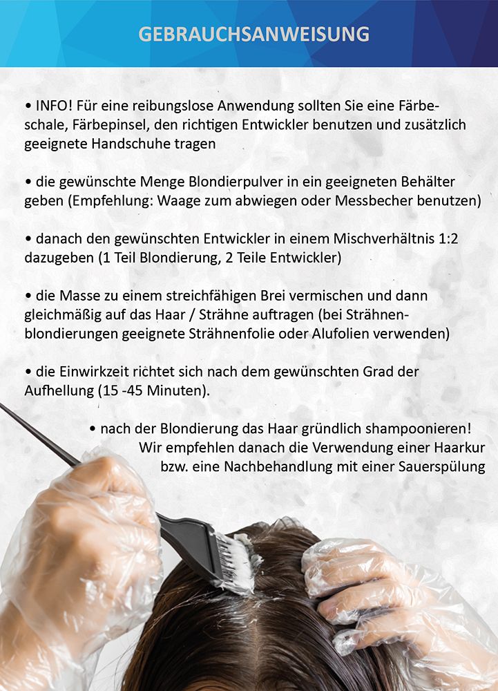 Style & Care Blondierpulver 500g + Creme Oxydant Entwickler 12% 500ml zum blondieren oder aufhellen