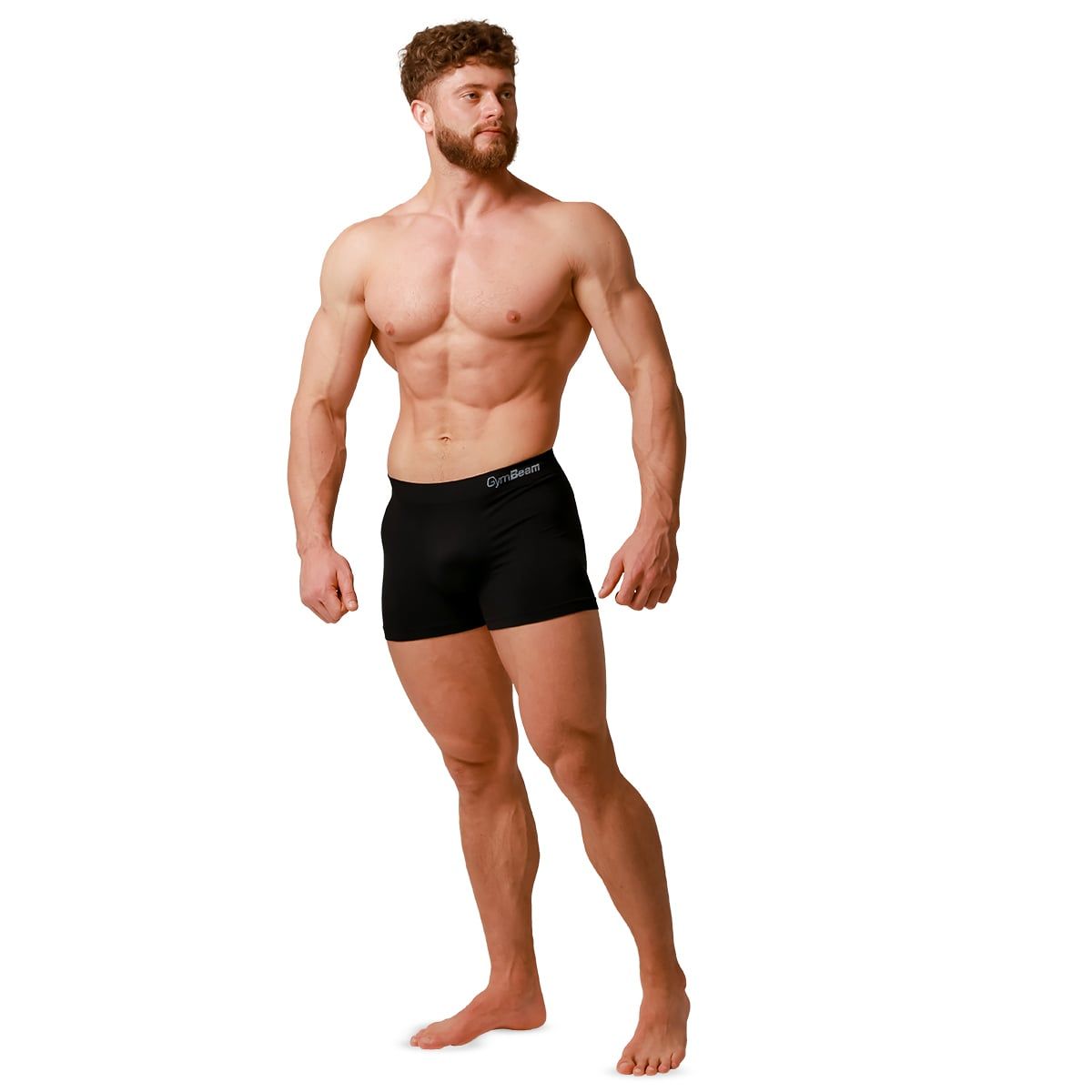 GymBeam Boxershorts Herren nahtlos im 2er-Pack aus Viskose und Elasthan in Schwarz