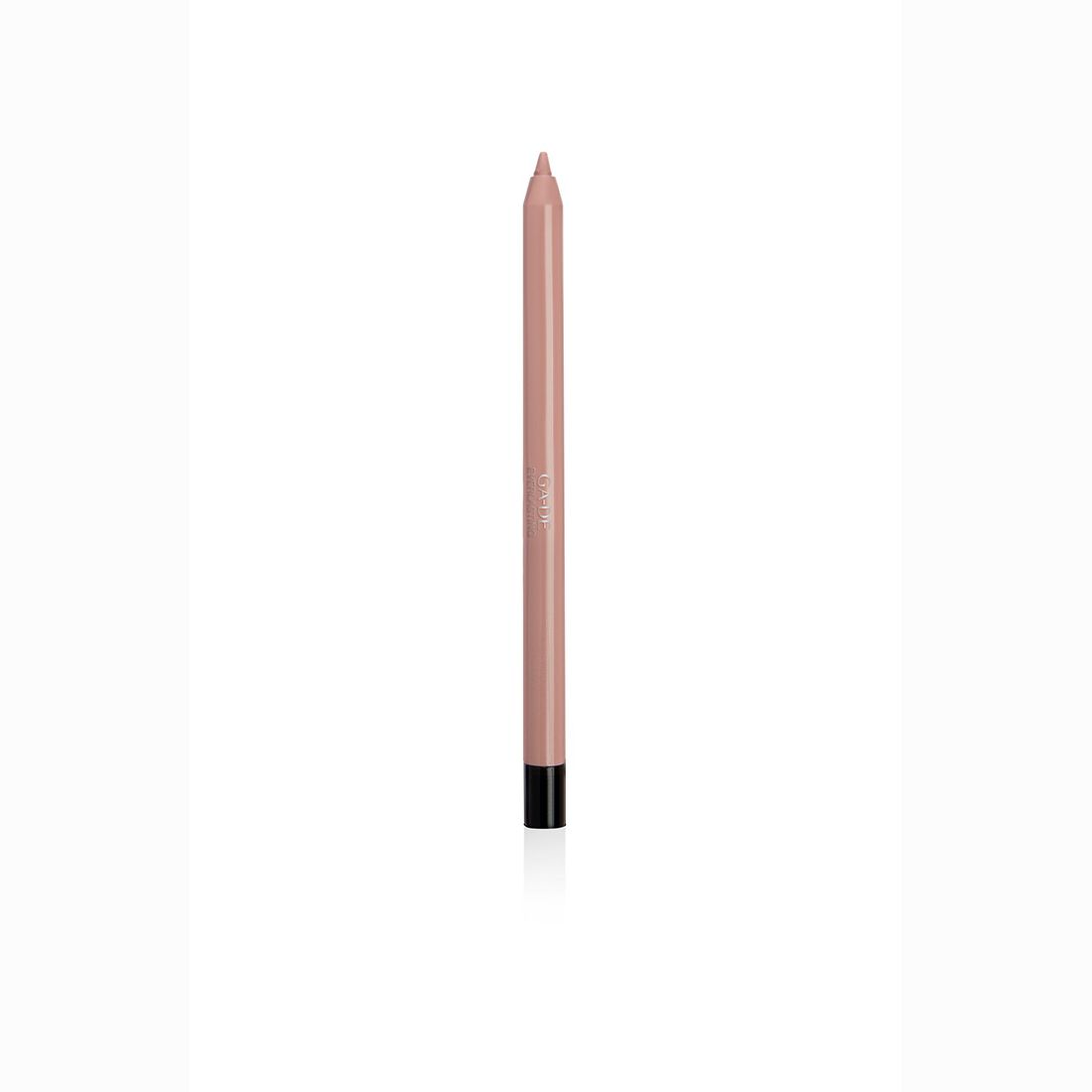 Lippenstift in Rosa. Schwarze Spitze. Aufschrift.