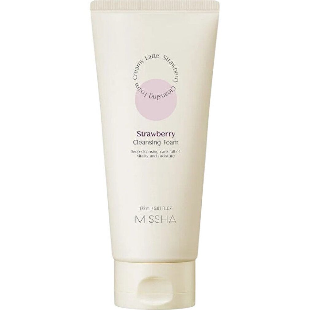 Weiße Tube mit grünem Tee-Reinigungs-Schaum. Beschriftung: Missha, 172 ml / 5.81 FL.OZ.