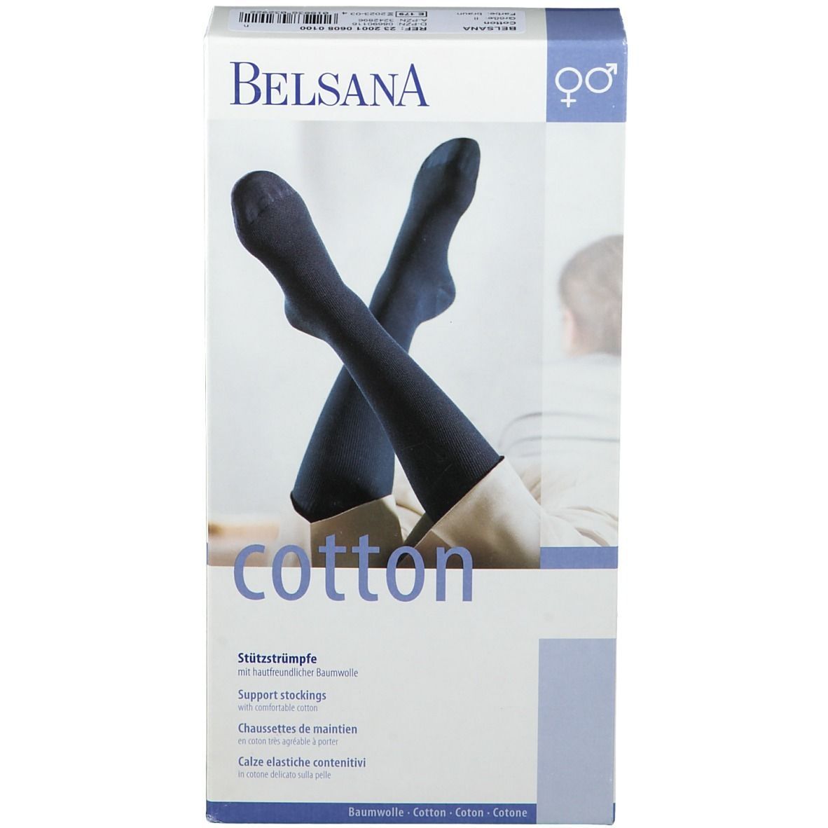 BELSANA Cotton Stützkniestrumpf Gr. 39-41 Farbe braun